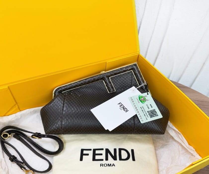 FENDI First Small Size 24 (Dark Brown Python Skin) 21757466