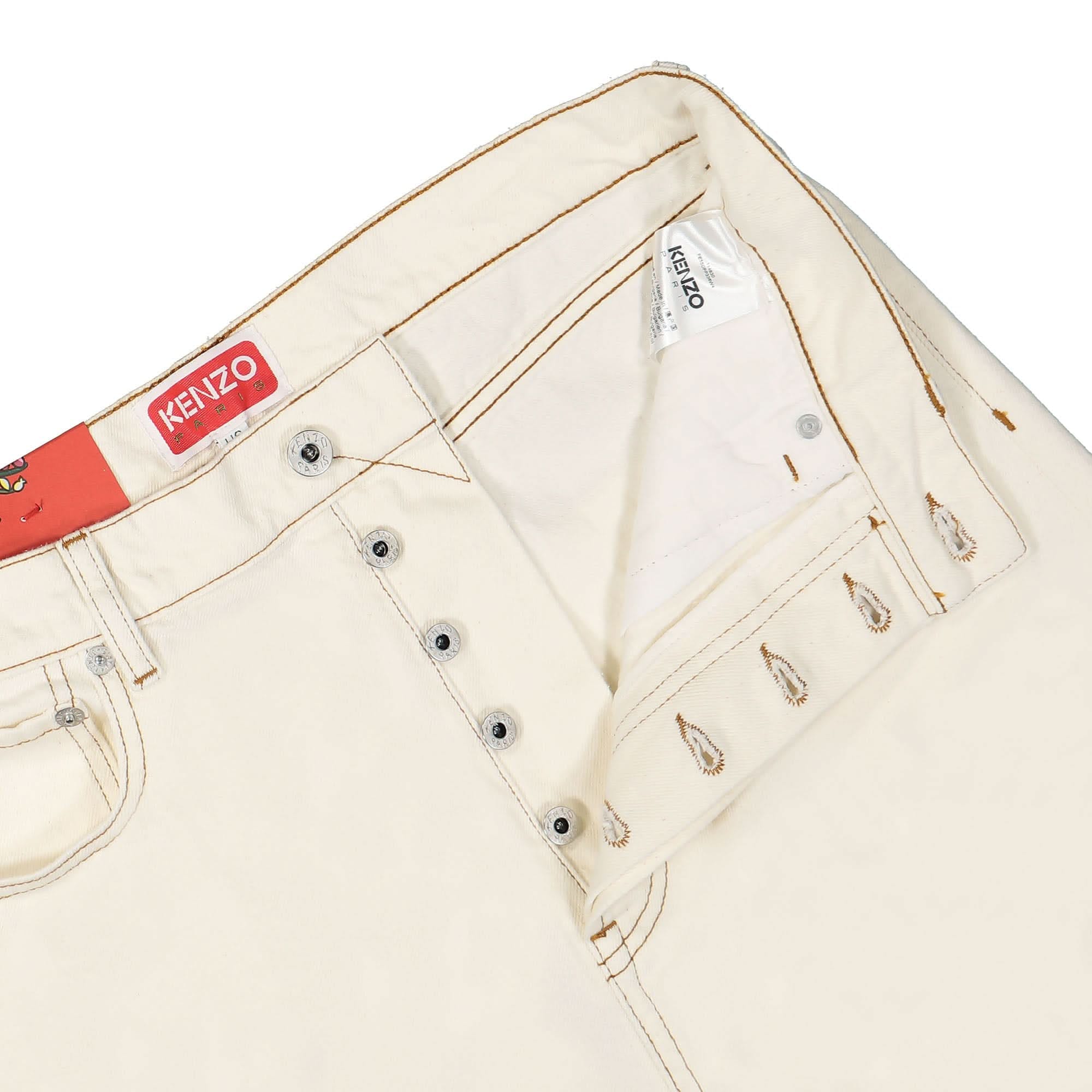 KENZO Cropped Asagao Straight Fit Jeans