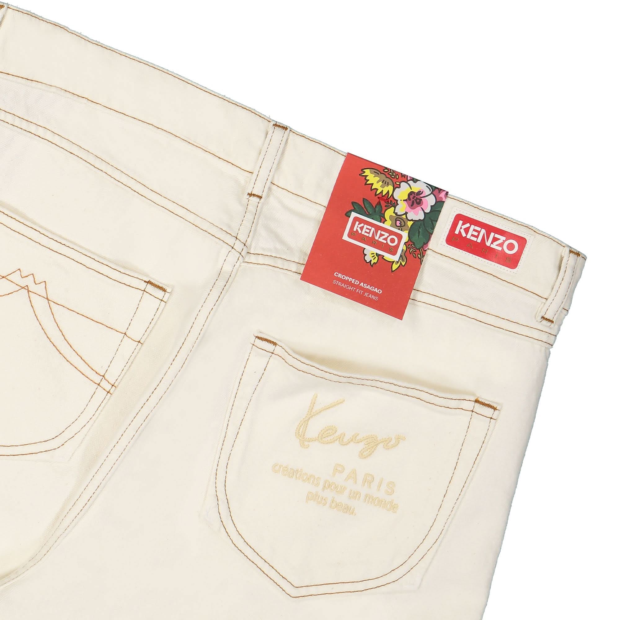 KENZO Cropped Asagao Straight Fit Jeans