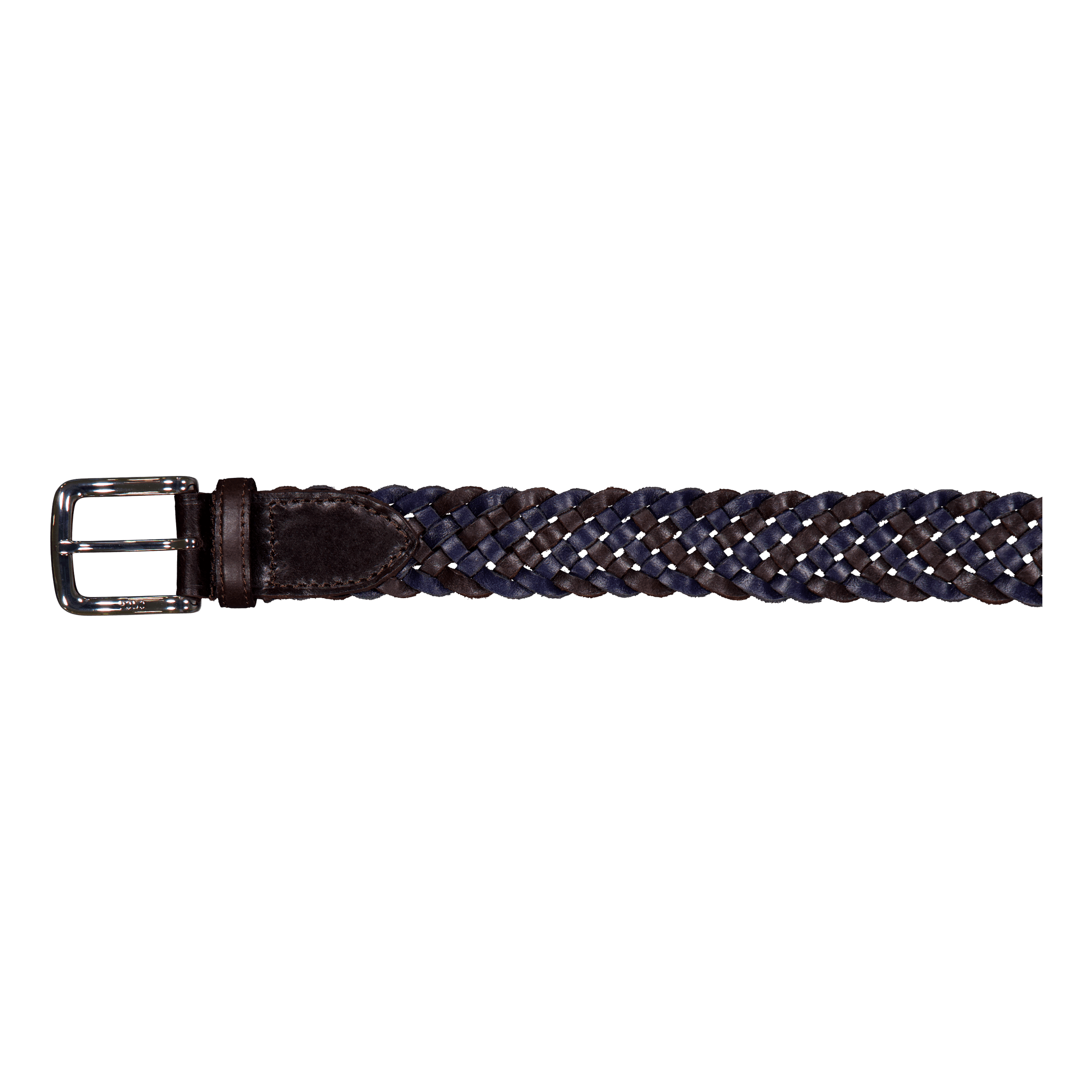 Polo Ralph Lauren Braided Leather Belt Navy / Dark Brown
