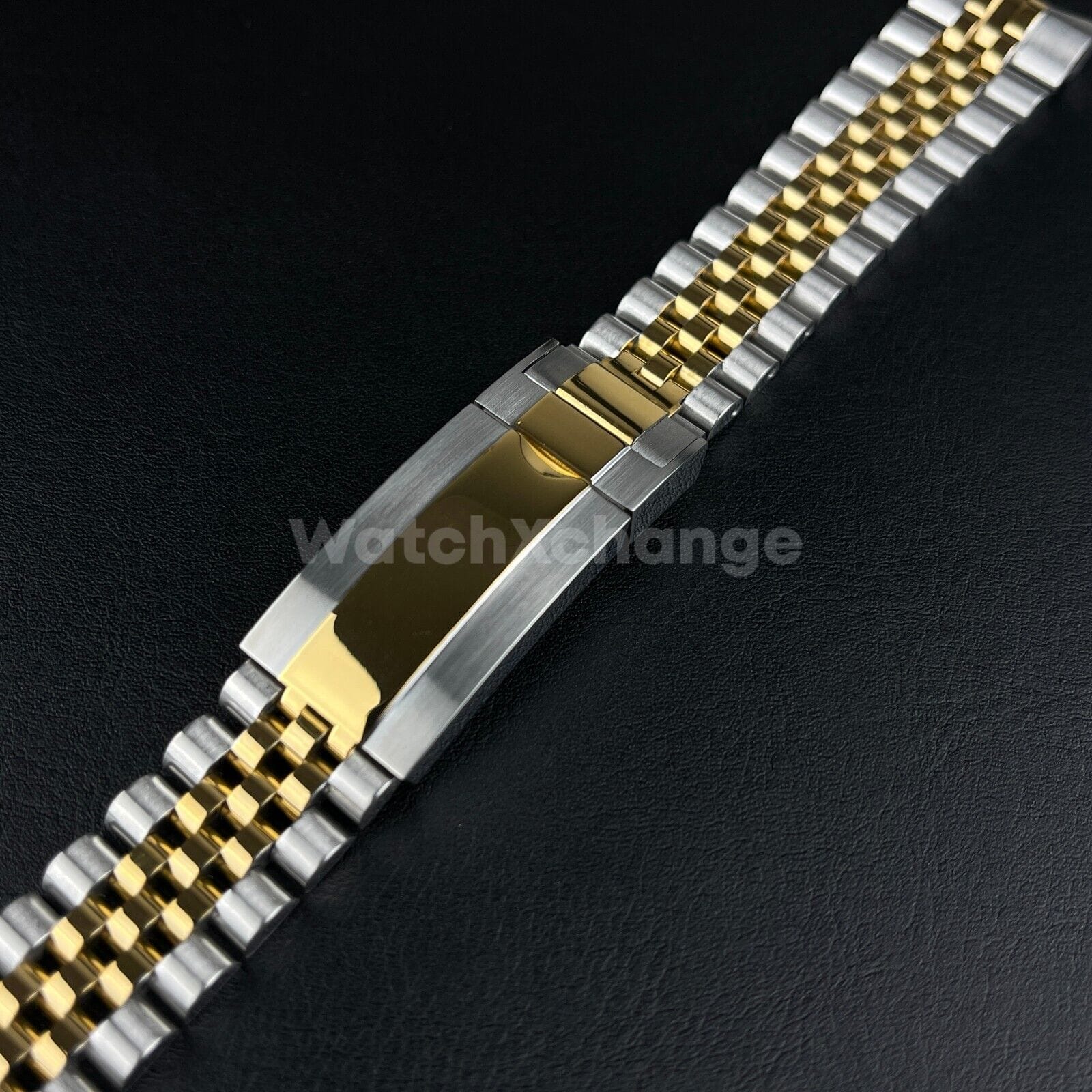 Rolex 20 mm Silver & Gold Jubilee Strap Watchband Bracelet Oyster Deployment Clasp For Rolex