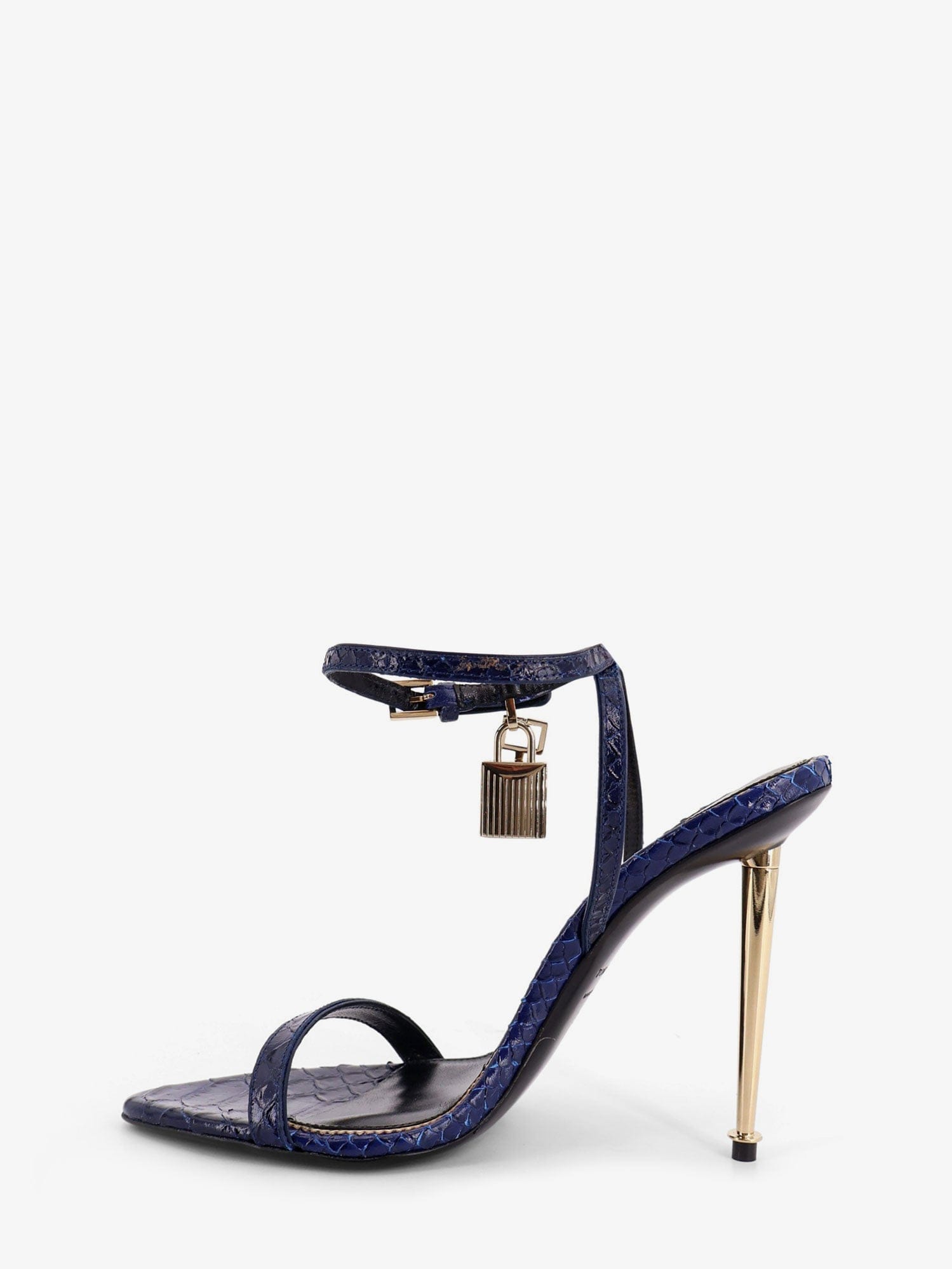 TOM FORD Laminated leather sandals with iconic padlock