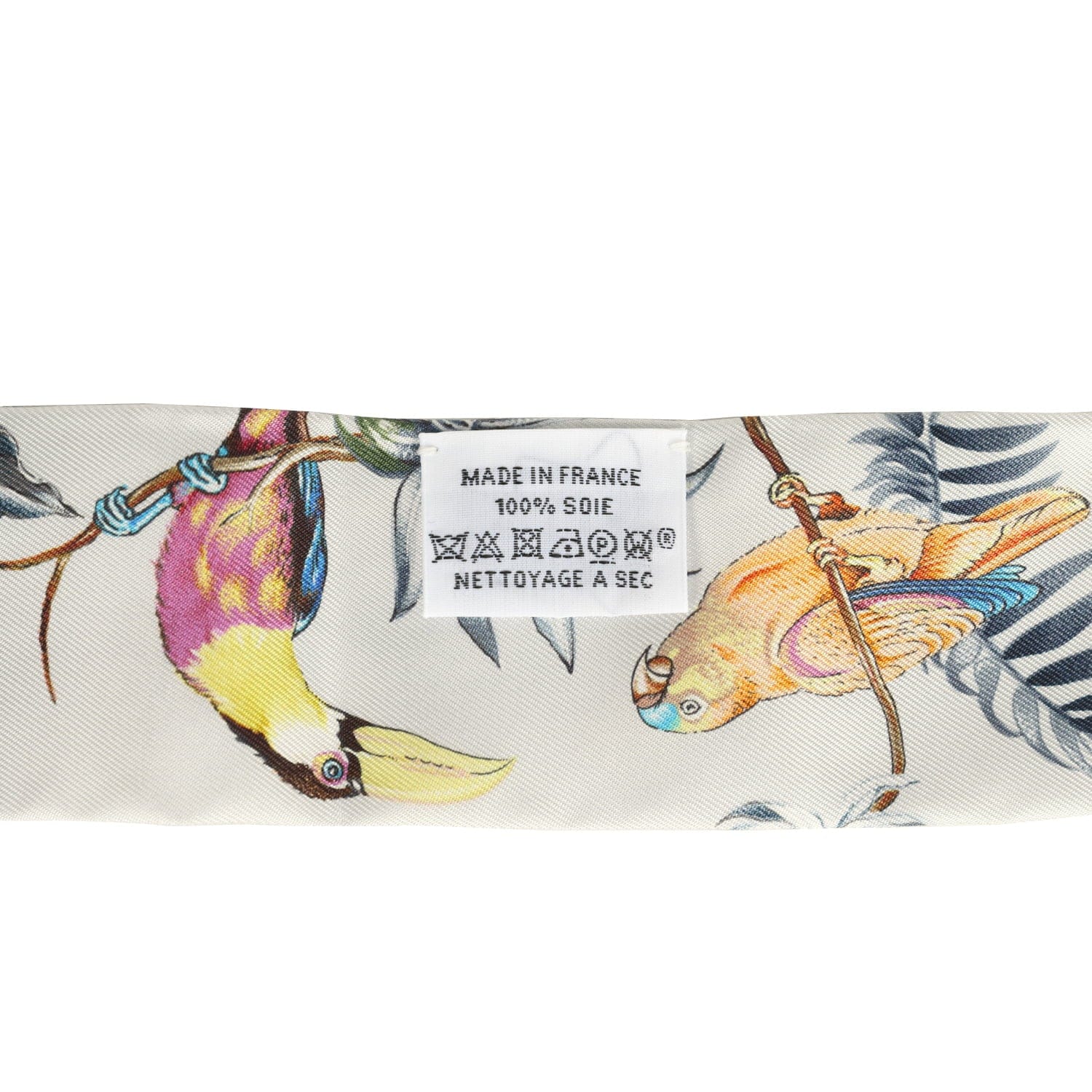 Hermes Equateur Gris Perle, Jaune, Vert Silk Twilly Pair