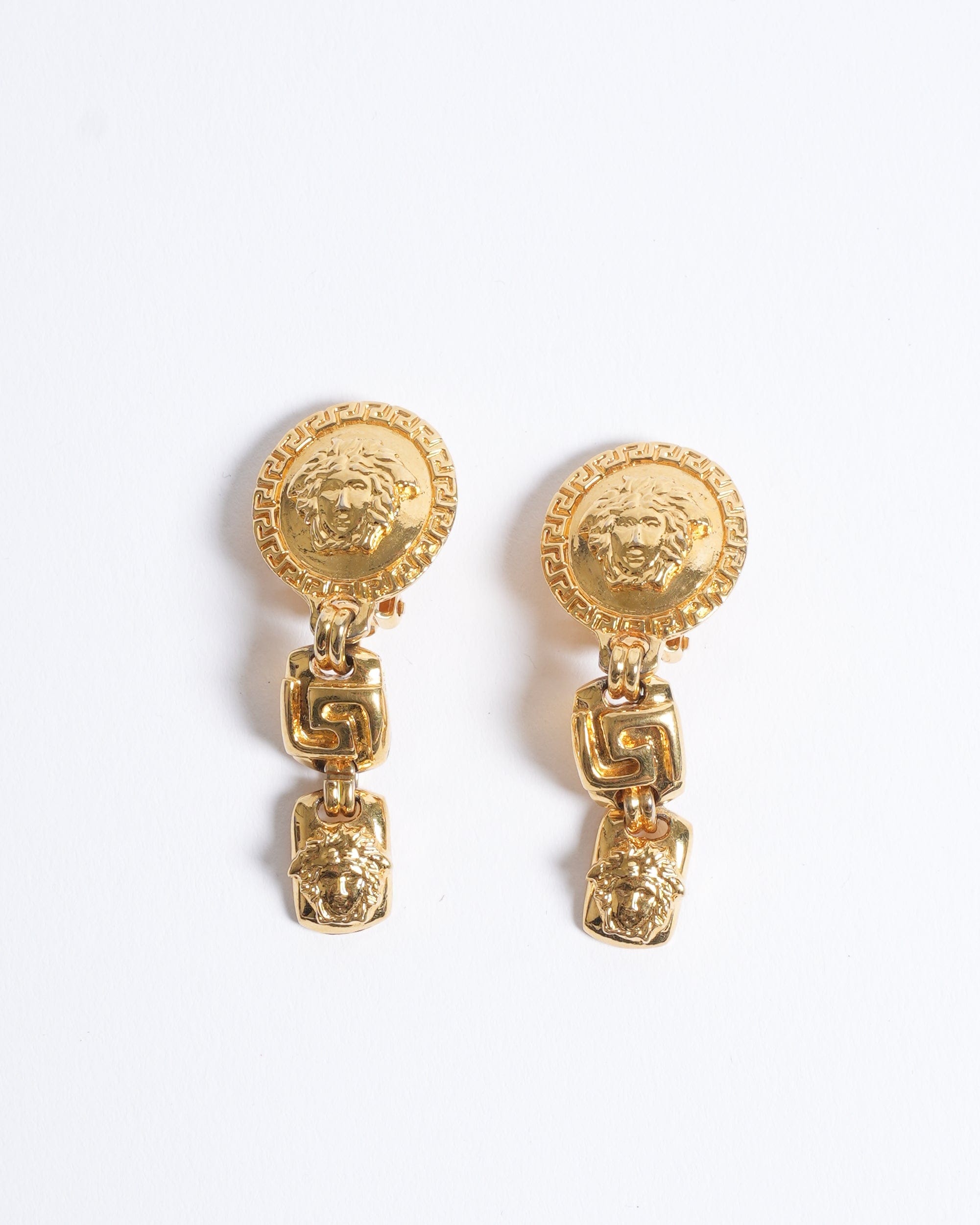 Versace Vintage Gianni Versace Gold Plated Earrings Made In Italy