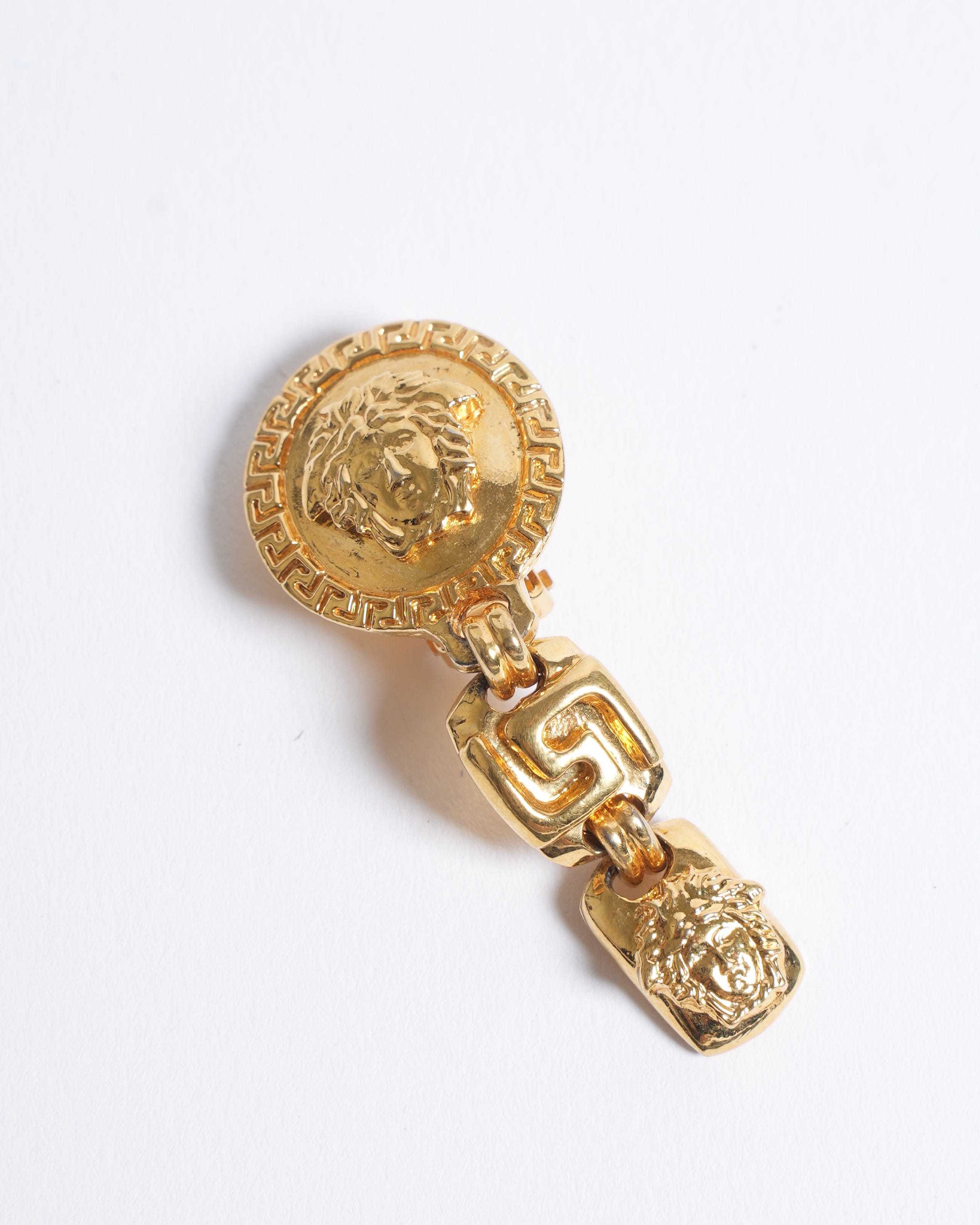Versace Vintage Gianni Versace Gold Plated Earrings Made In Italy