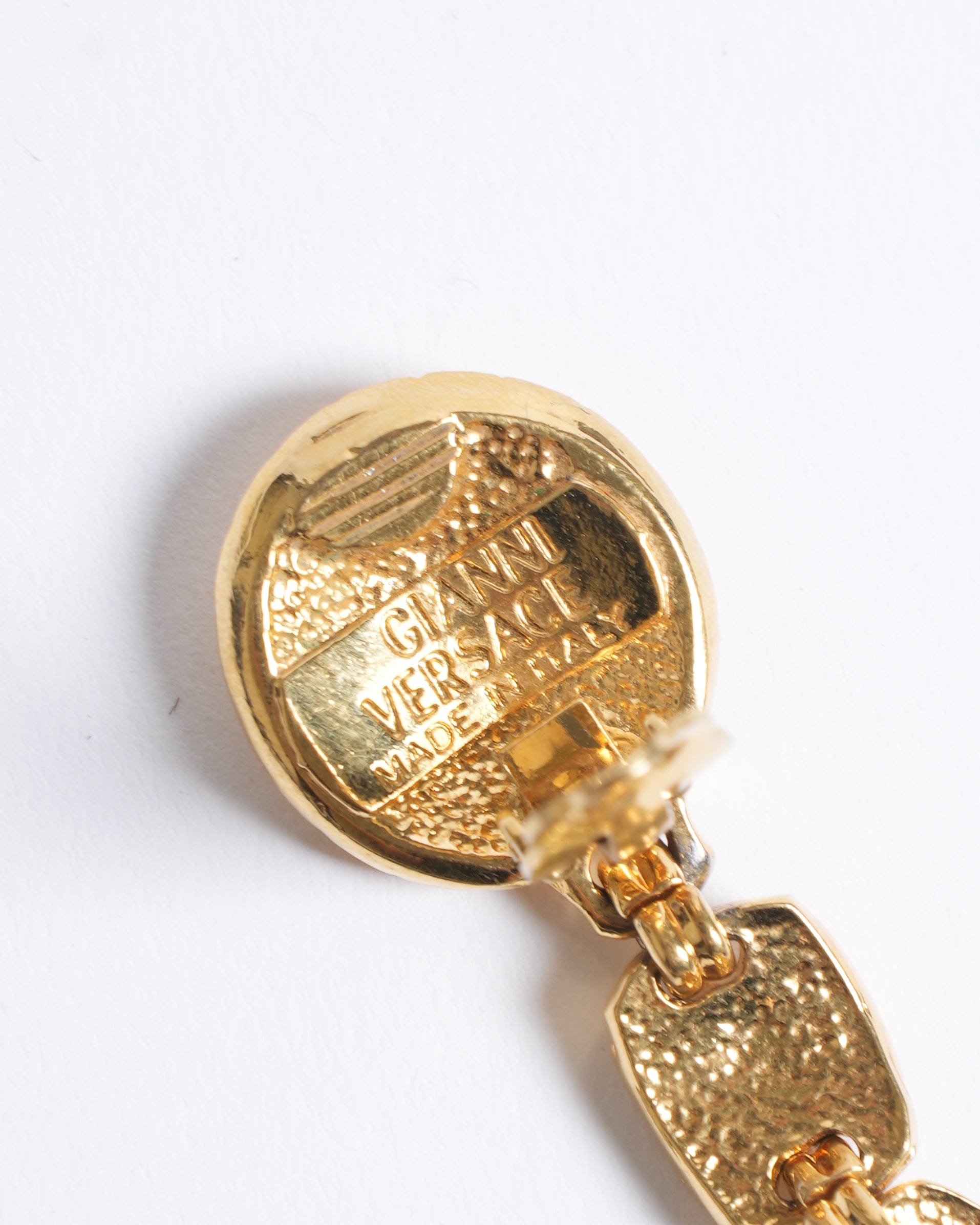 Versace Vintage Gianni Versace Gold Plated Earrings Made In Italy