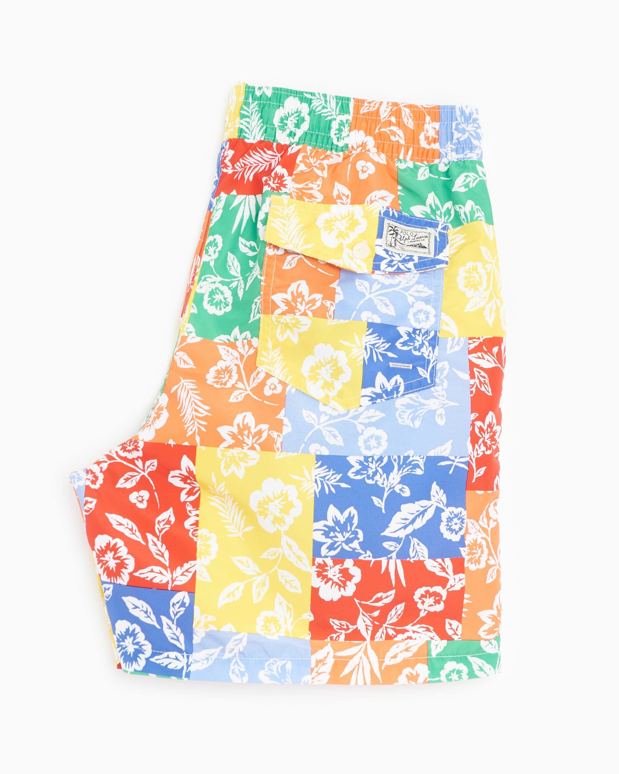 POLO RALPH Lauren PATCHWORK Hawaiian TRAVELER SWIM TRUNK - MULTI