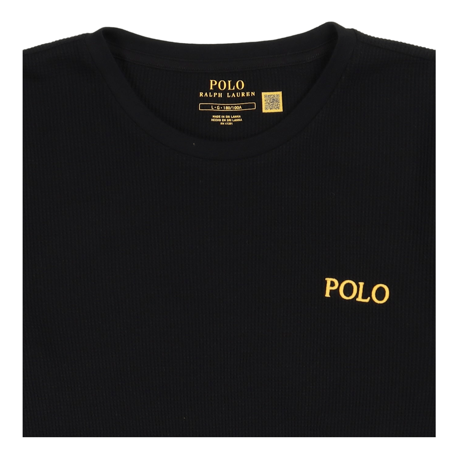 Polo Ralph Lauren L/s Crew - crew - sleep Top Polo Black Gold Bugle Pp