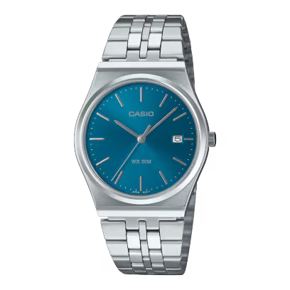 Casio MTP - B145DC - 2A2 – Silver/Blue Analog