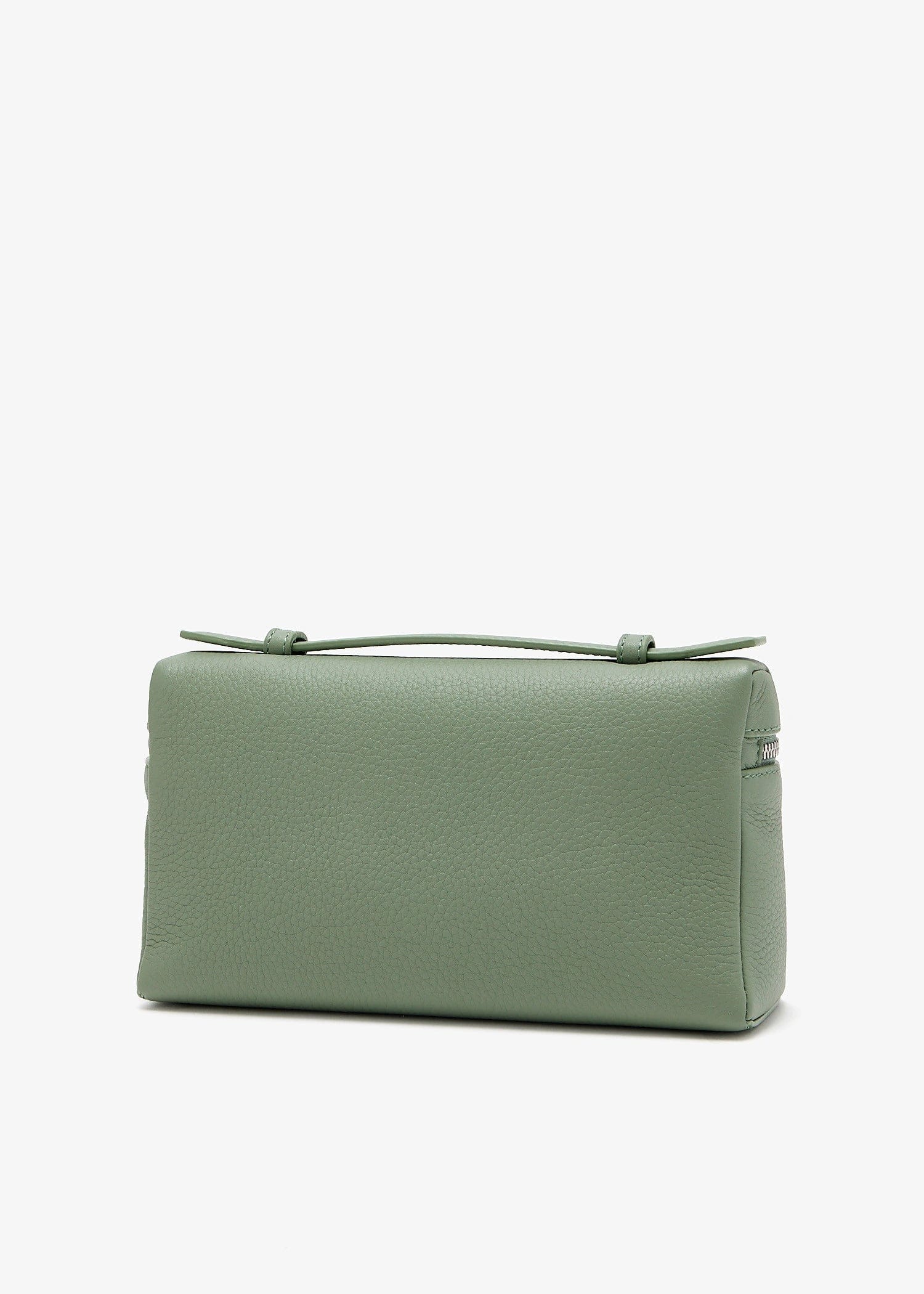 Loro Piana Extra Pocket L19 Pouch in Sage Brush Leaves Grained Calfskin with Silver Hardware