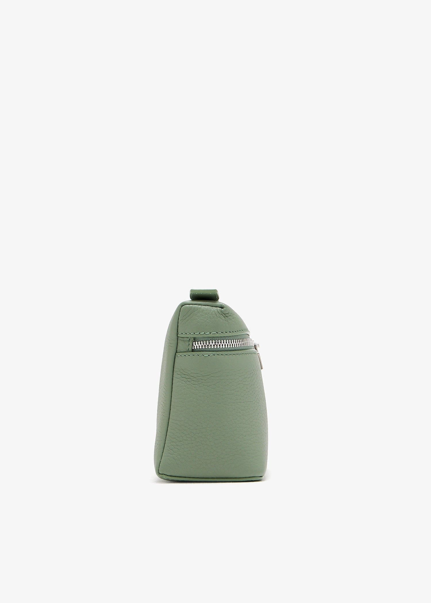 Loro Piana Extra Pocket L19 Pouch in Sage Brush Leaves Grained Calfskin with Silver Hardware