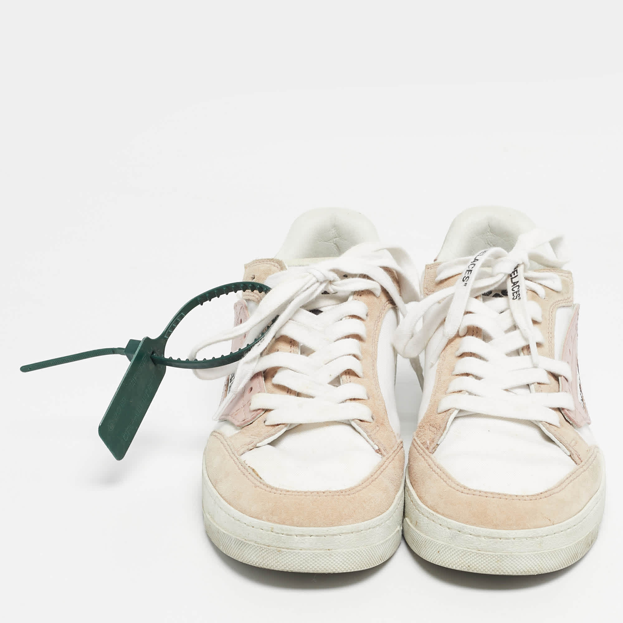 Off - White Multicolor Leather And Suede Off Court Lace Up Sneakers