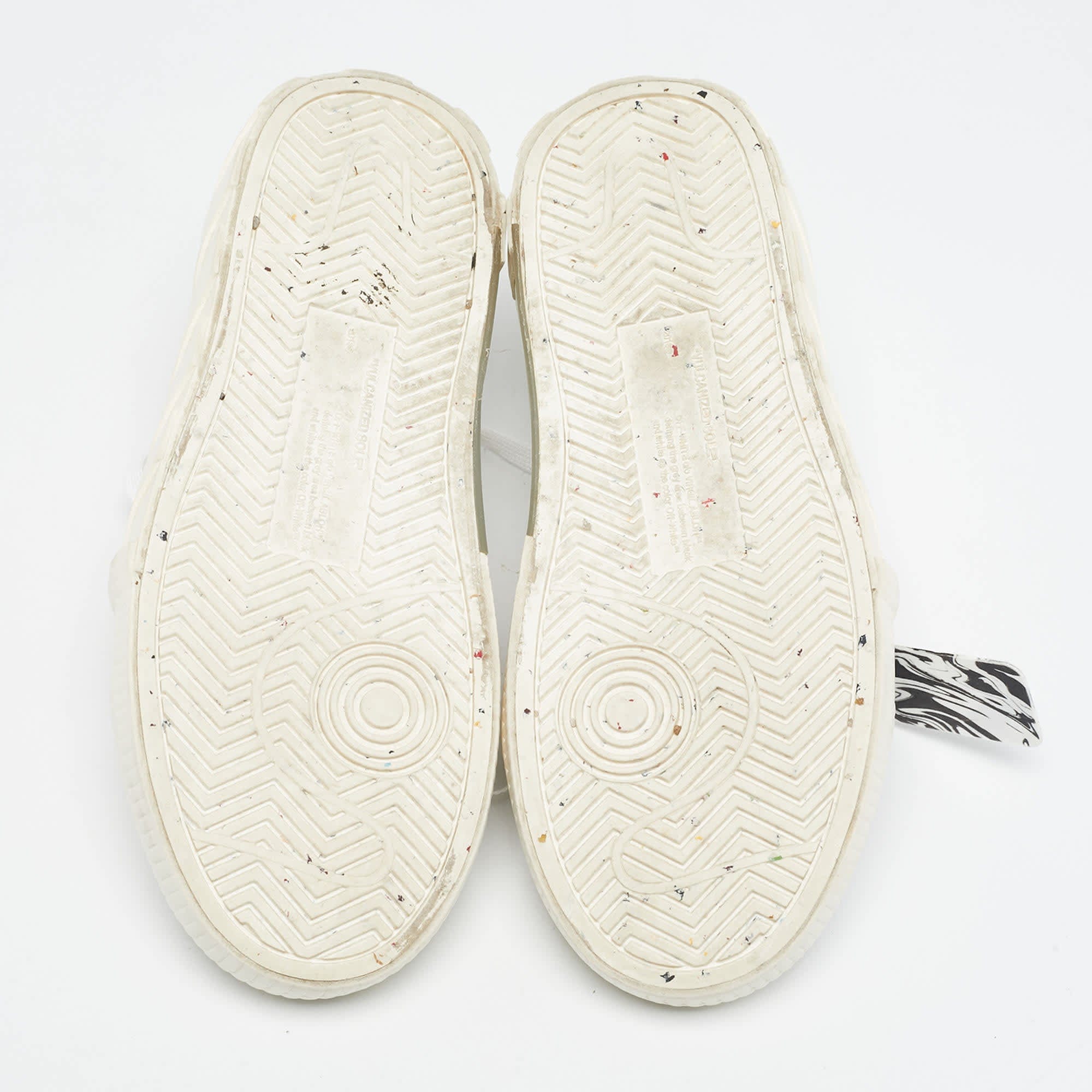 Off - White White Canvas Vulcanised Lace Up Sneakers