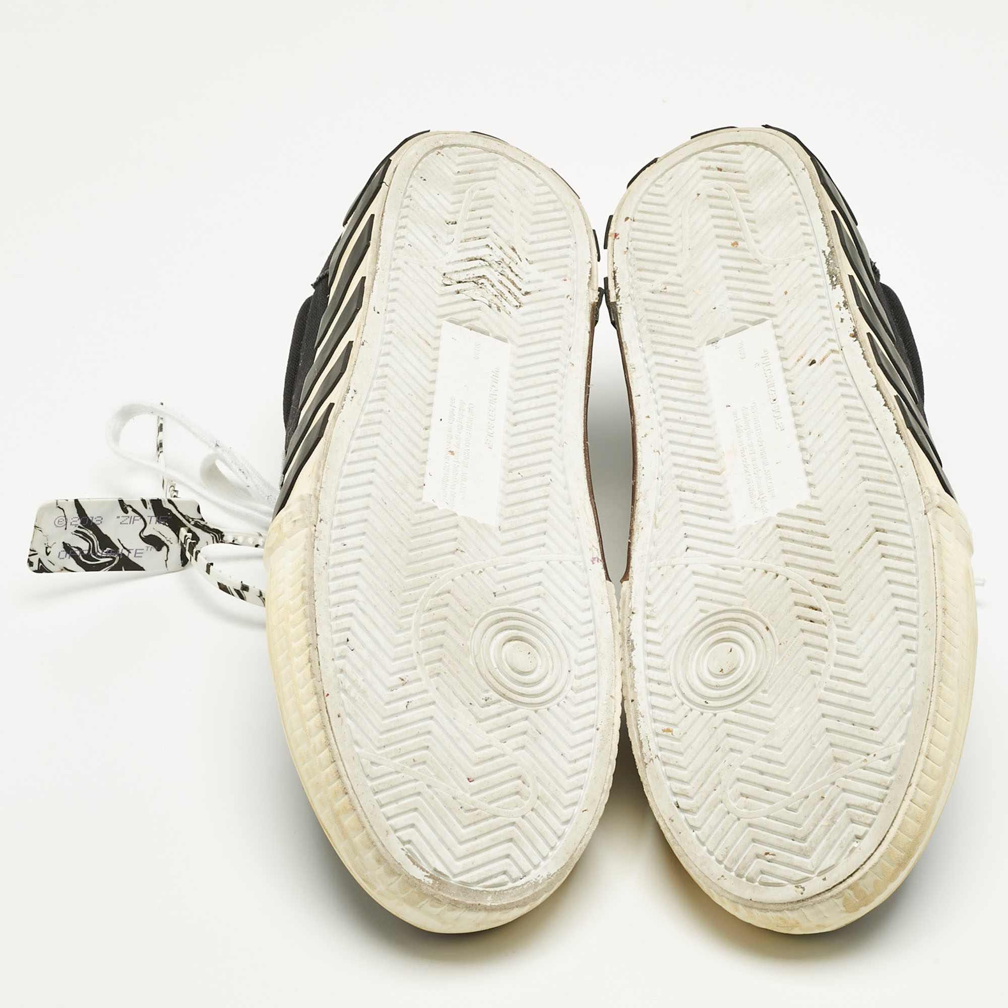 Off - White Black Canvas Vulcanized Low Top Sneakers