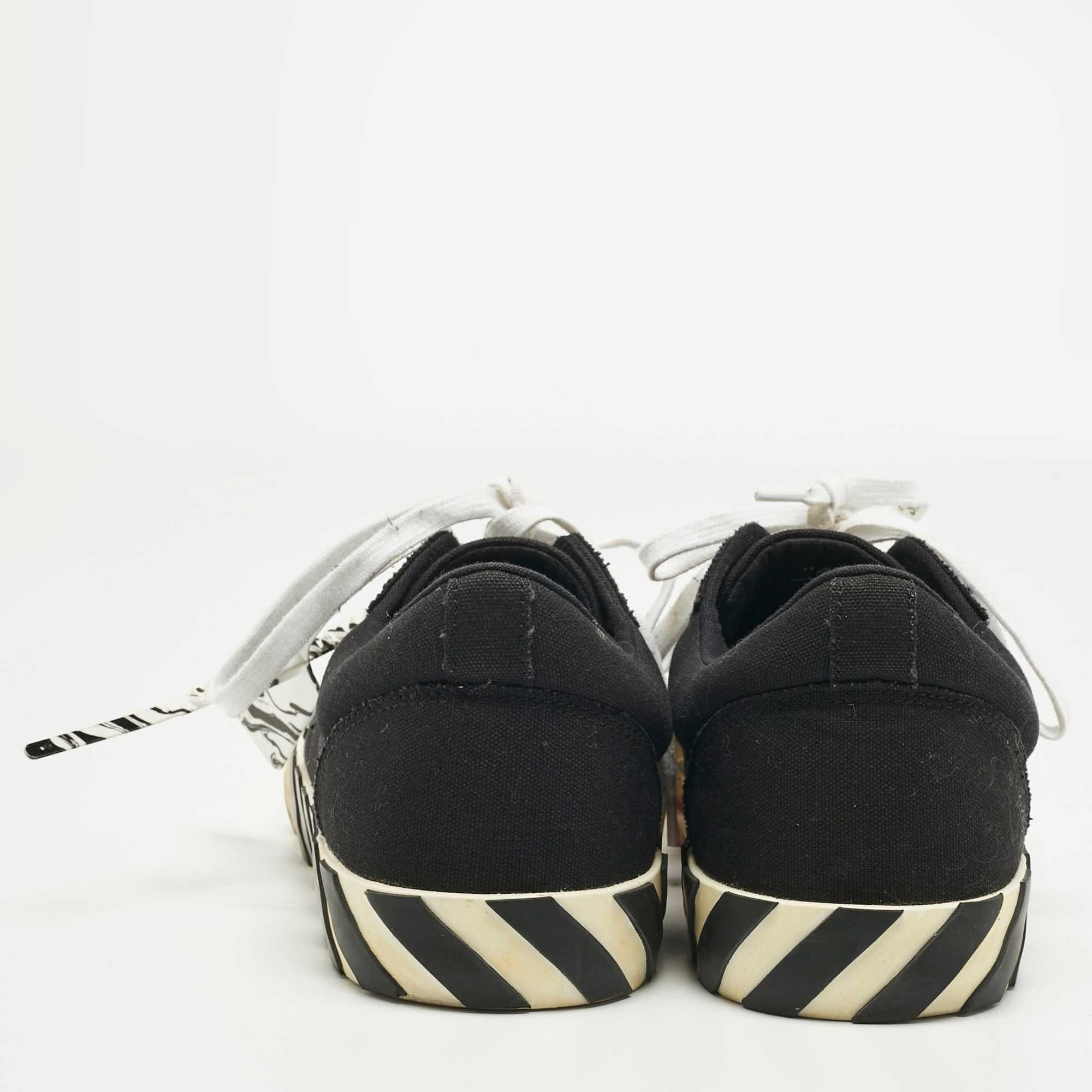 Off - White Black Canvas Vulcanized Low Top Sneakers