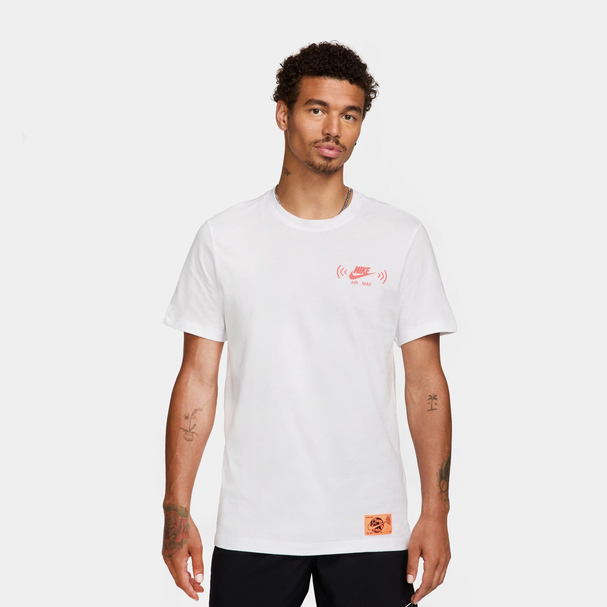 Nike NSW Swoosh Mens Short Sleeve Shirt (White/Orange)