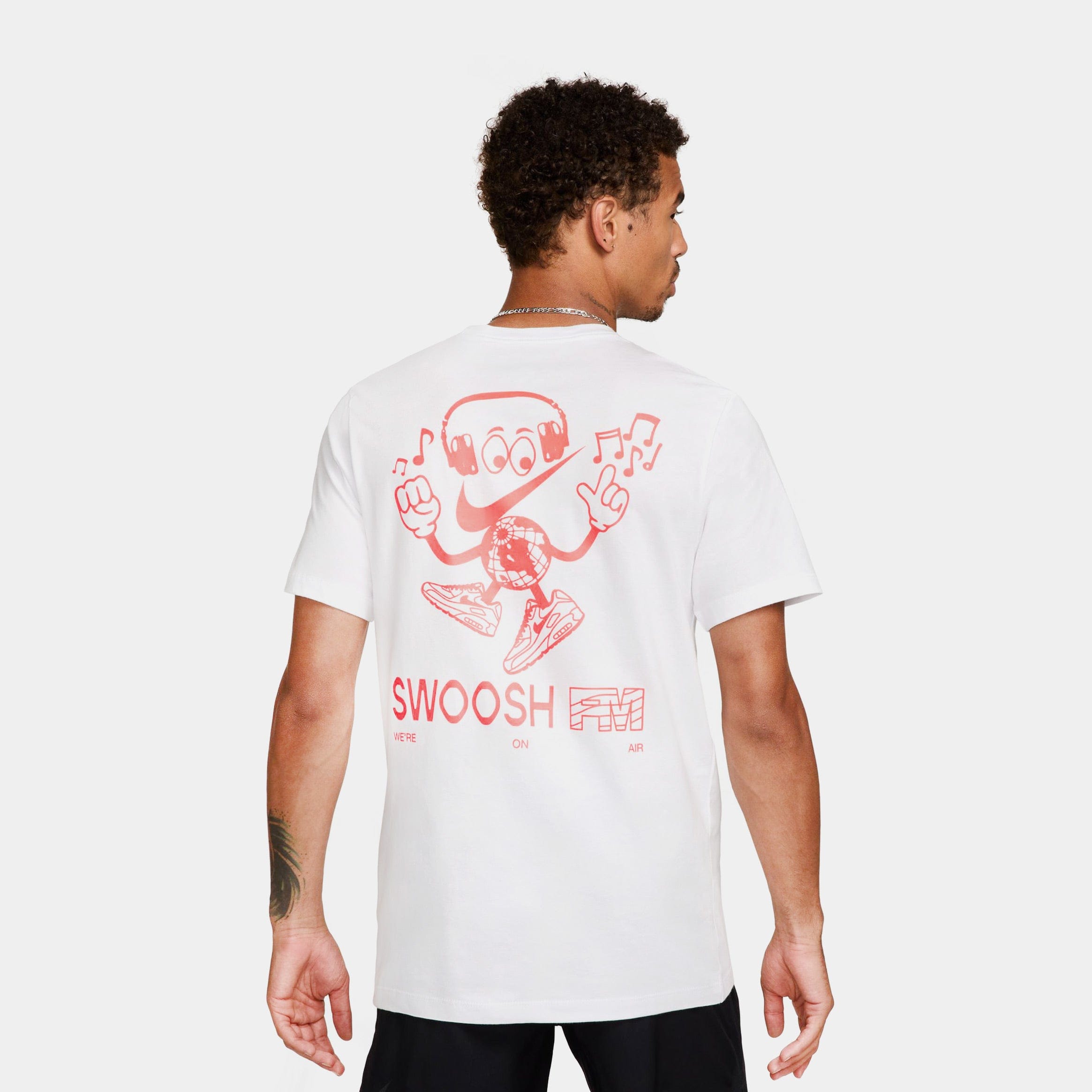 Nike NSW Swoosh Mens Short Sleeve Shirt (White/Orange)