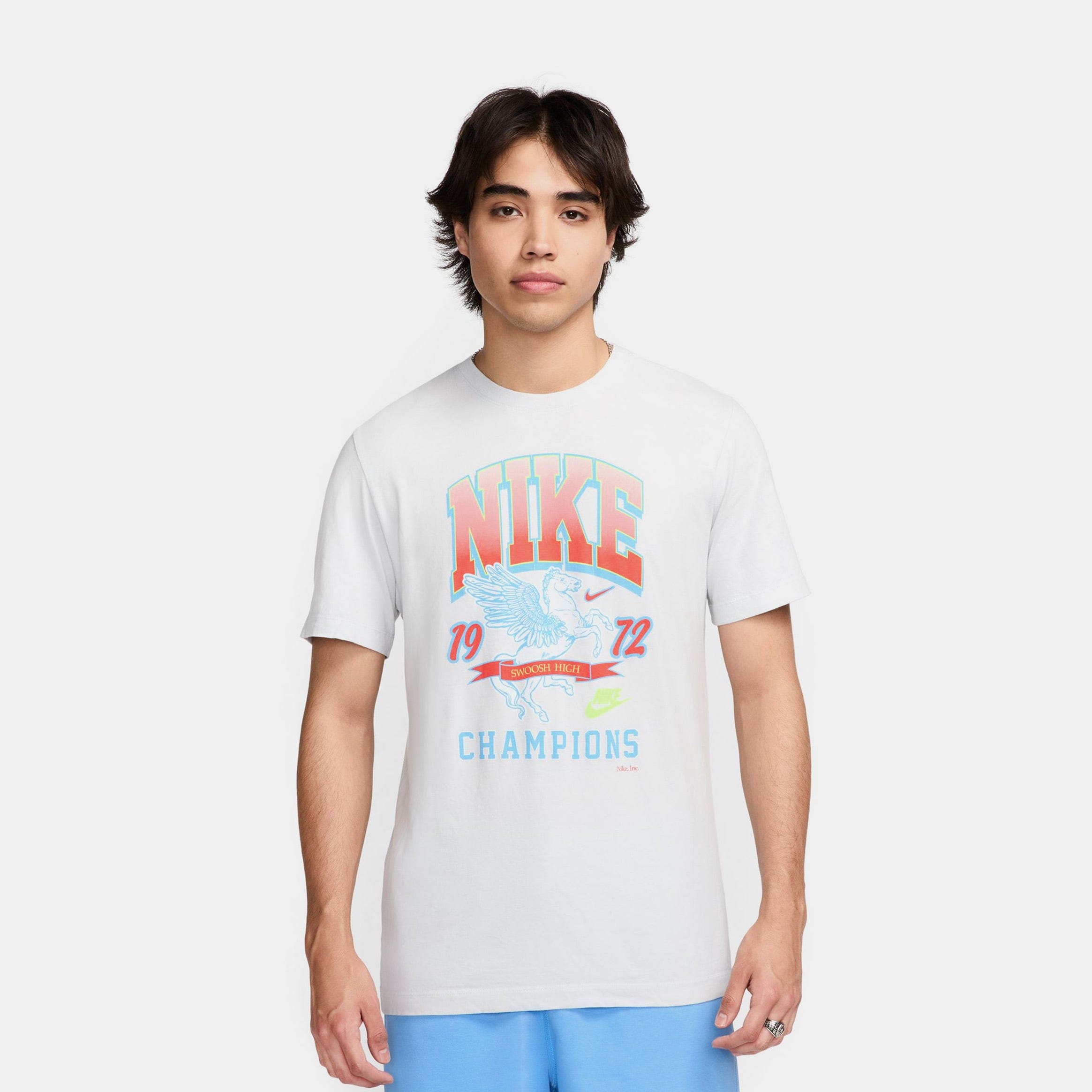 Nike NSW 1972 Champions Mens Short Sleeve Shirt (Blue/Pink)
