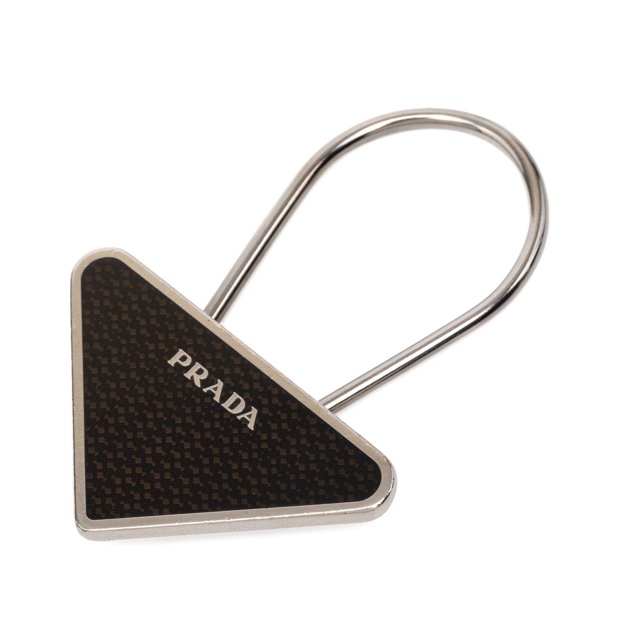 Prada Brass Enamel Logo Key Chain