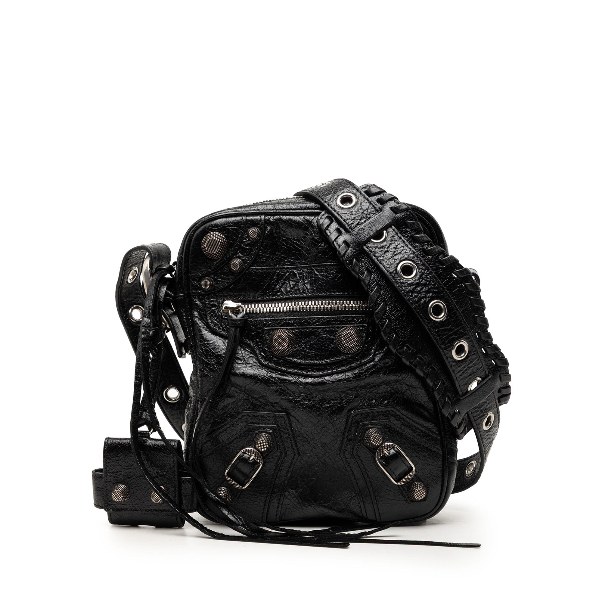 Balenciaga Lambskin Motocross Le Cagole Messenger Bag