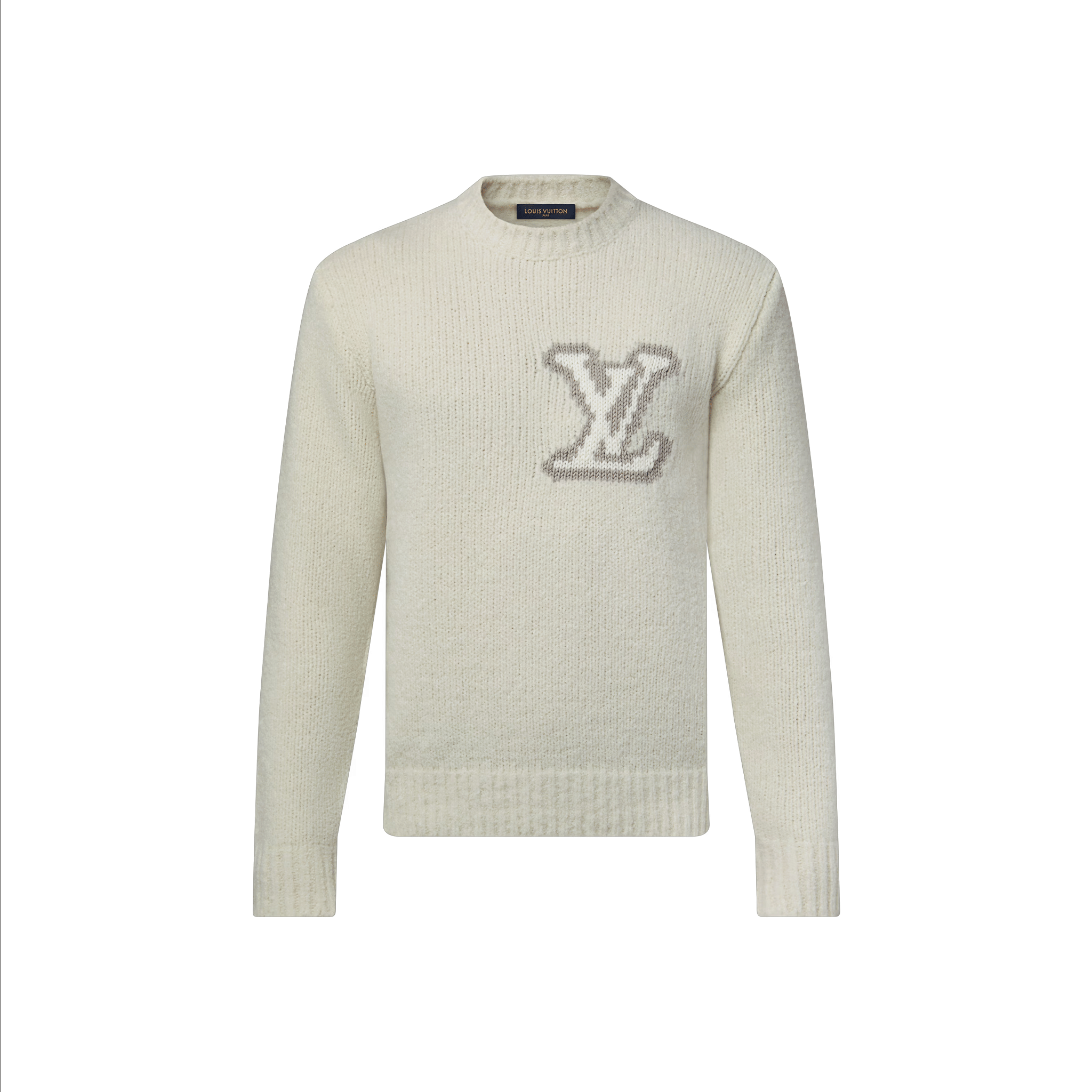 LOUIS VUITTON LV Intarsia Crewneck Off - White (FW25)