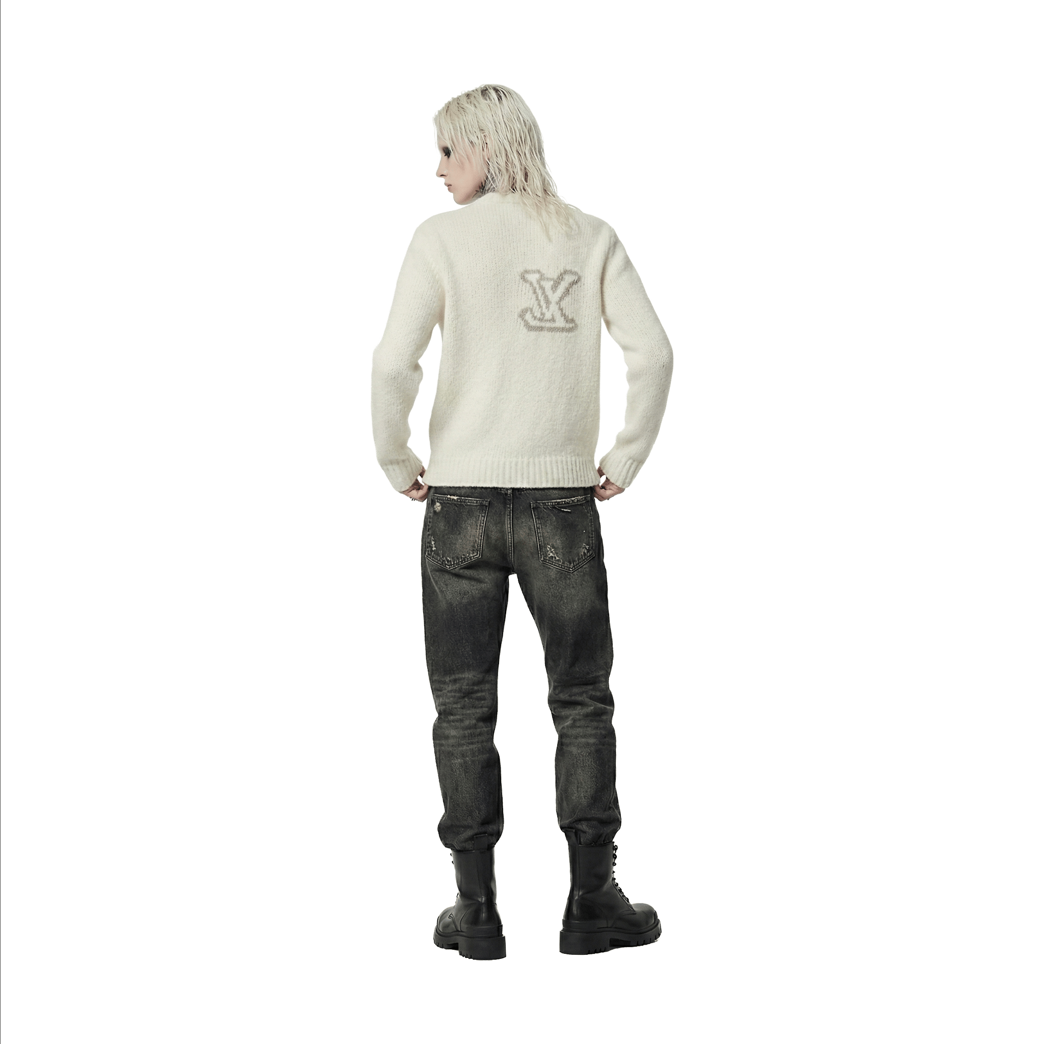 LOUIS VUITTON LV Intarsia Crewneck Off - White (FW25)