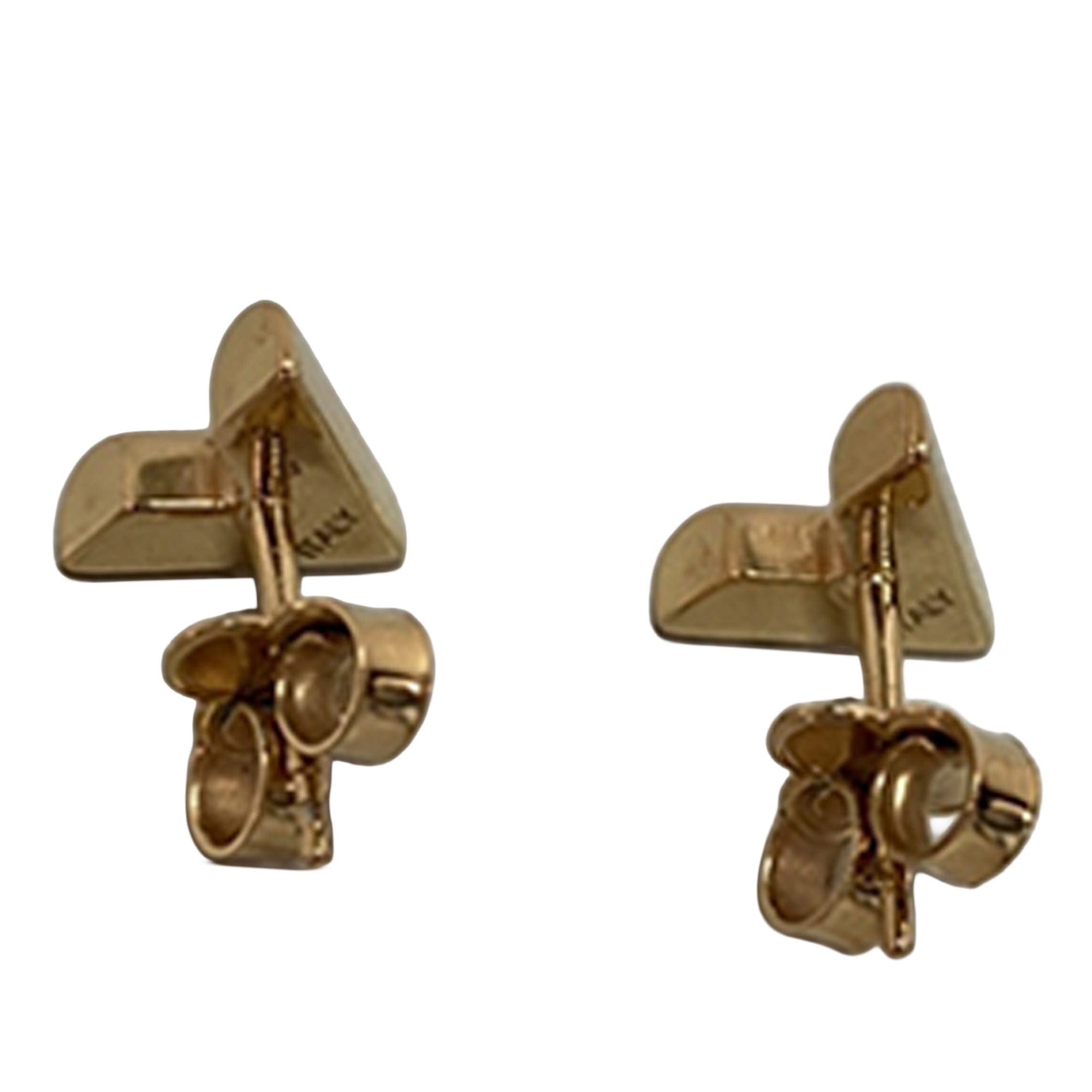 Louis Vuitton Gold Plated Essential V Stud Earrings