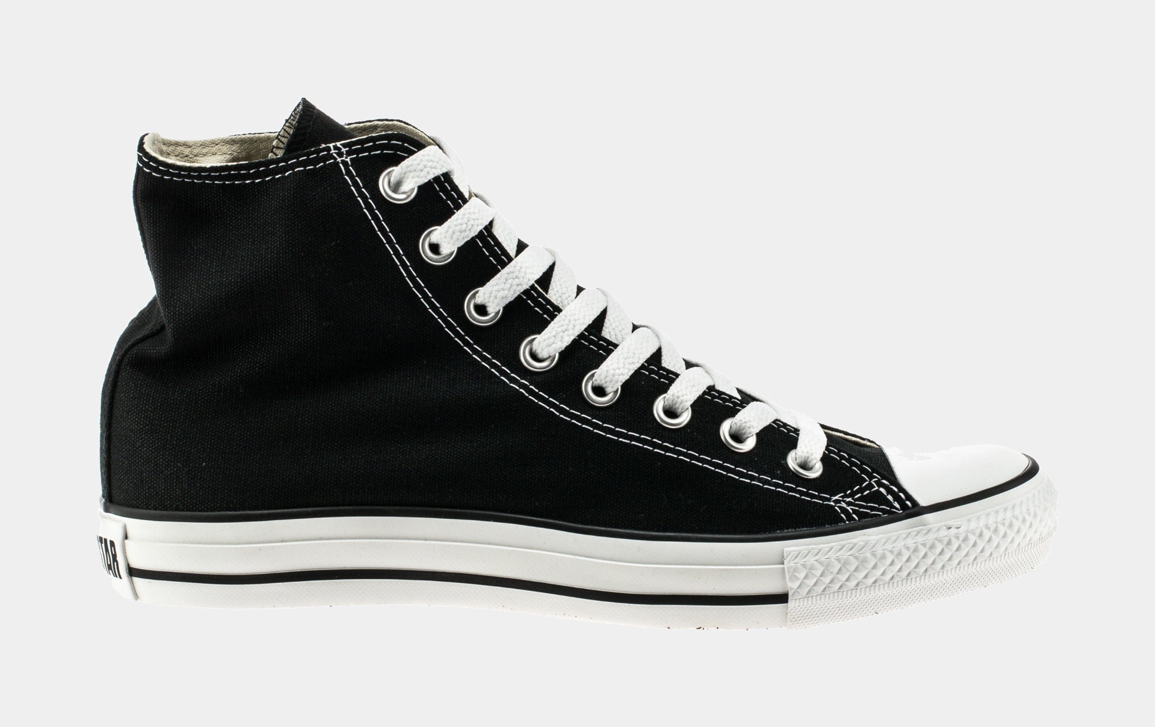 Converse Chuck Taylor All Star Classic Colors High Solid Canvas Mens Lifestyle Shoes (Black)