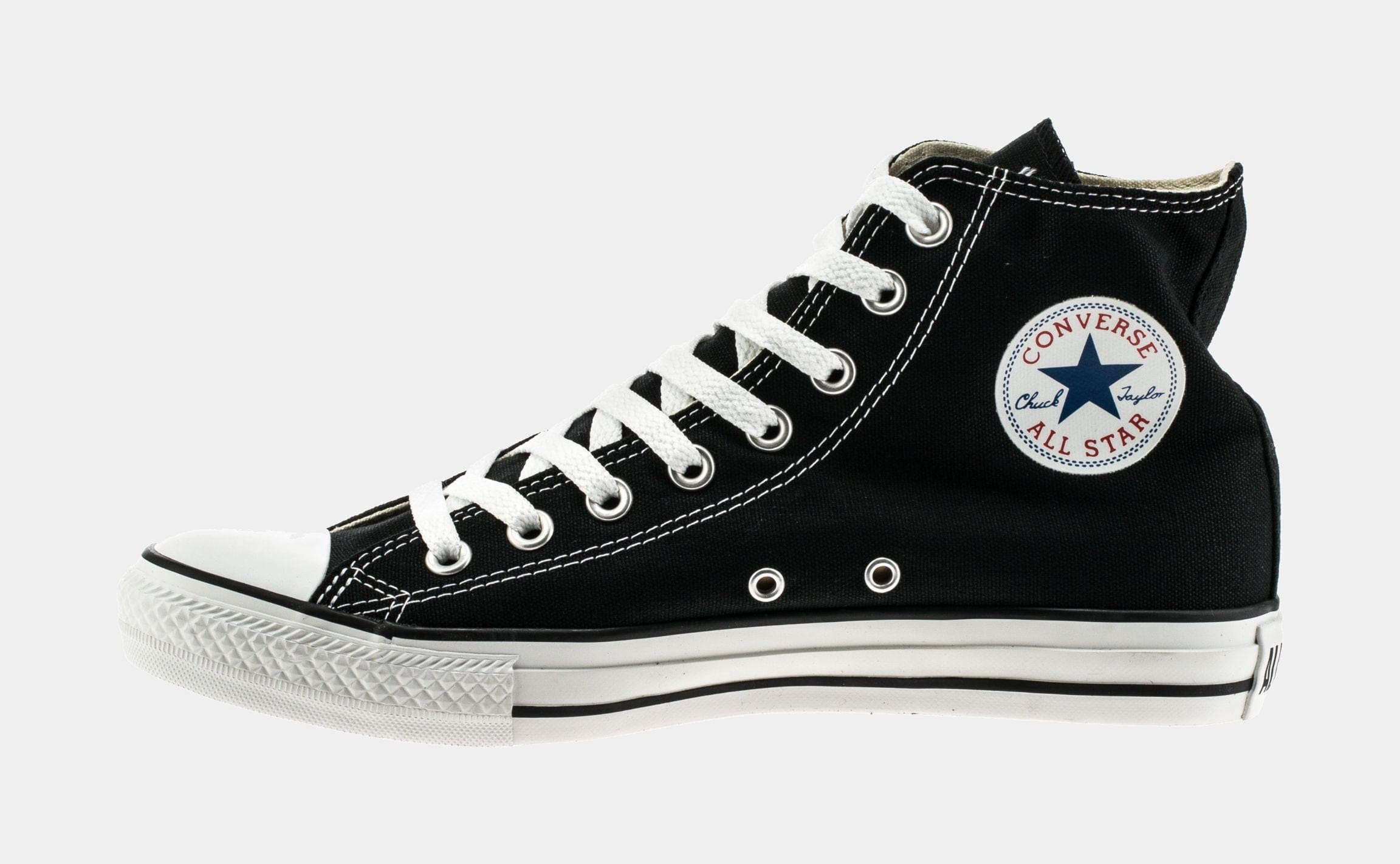 Converse Chuck Taylor All Star Classic Colors High Solid Canvas Mens Lifestyle Shoes (Black)