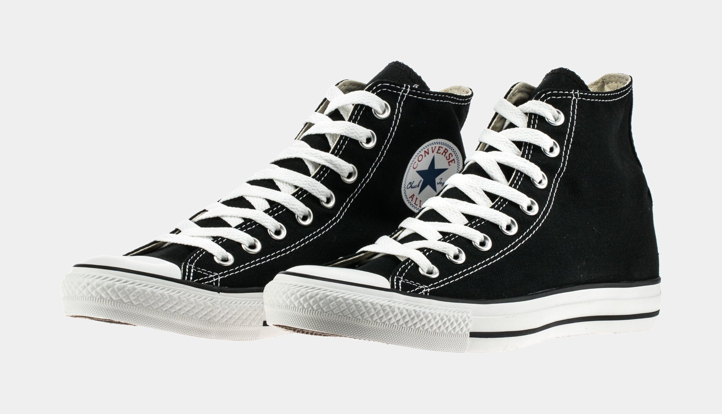 Converse Chuck Taylor All Star Classic Colors High Solid Canvas Mens Lifestyle Shoes (Black)
