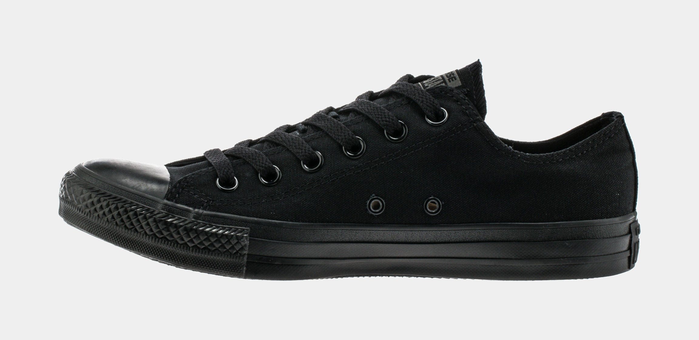 Converse Chuck Taylor All Star Classic Colors Low Solid MonoChrome Canvas Mens Lifestyle Shoes (Black)