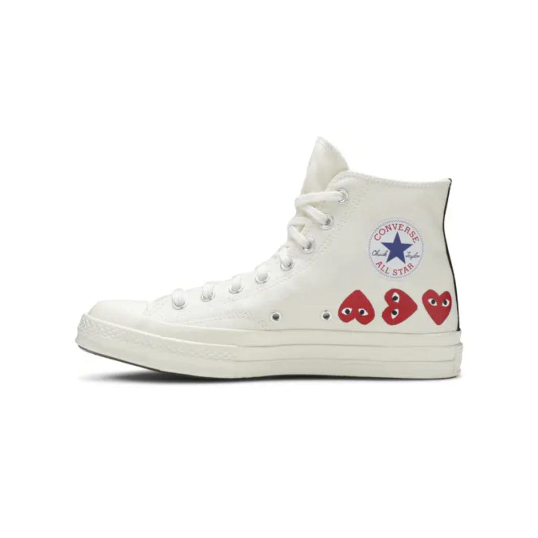 Converse Comme des Garçons Play x Converse Chuck 70 High Top Multi Heart - White