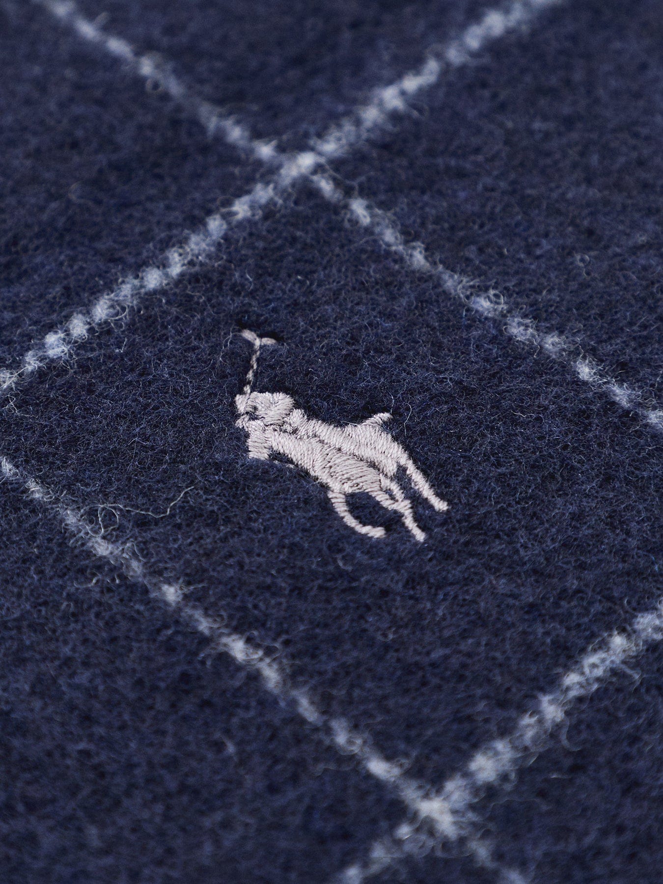 Polo Ralph Lauren Reversible Check Wool Scarf Navy