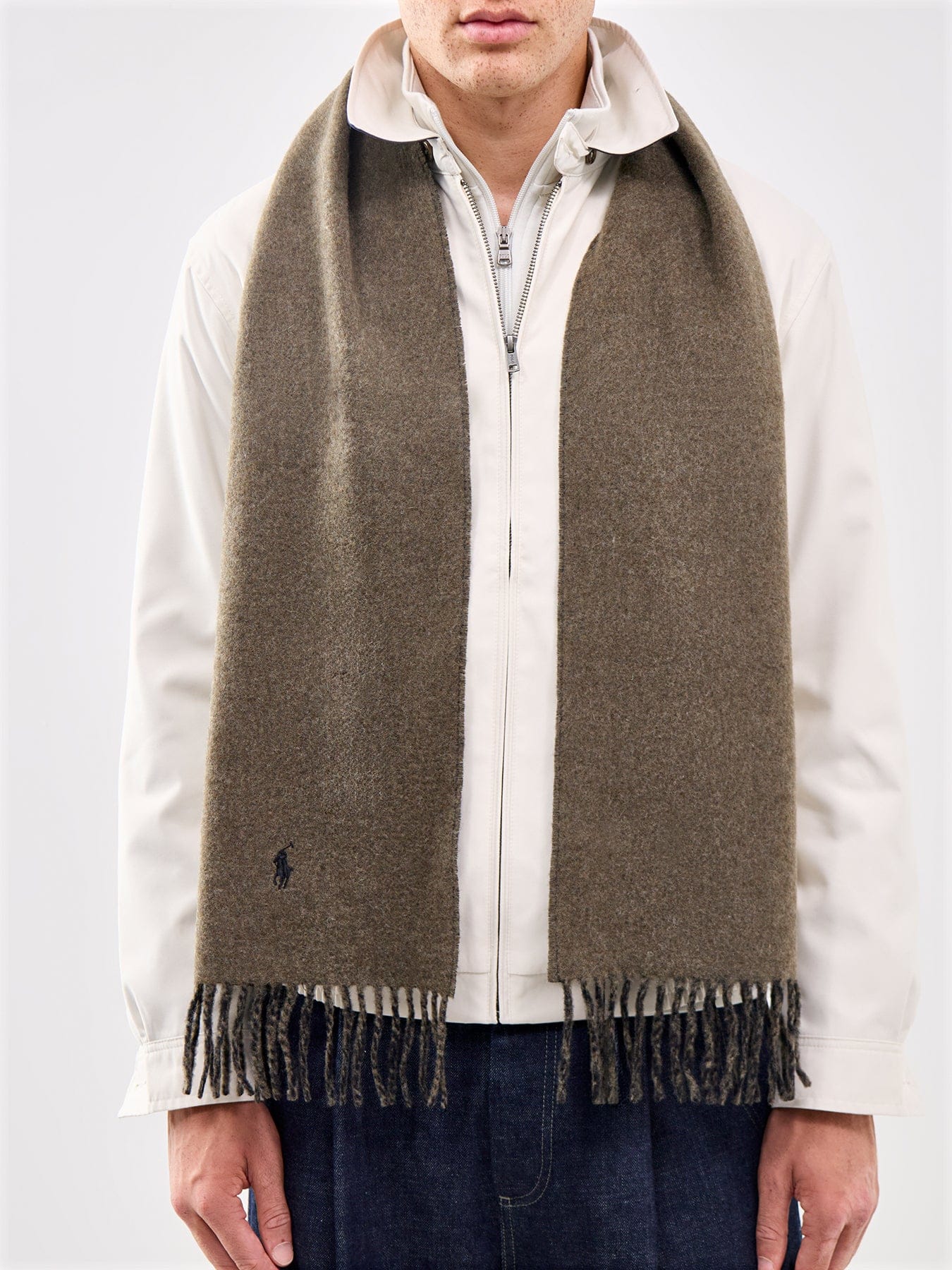 Polo Ralph Lauren Reversible Plain Wool Scarf Green
