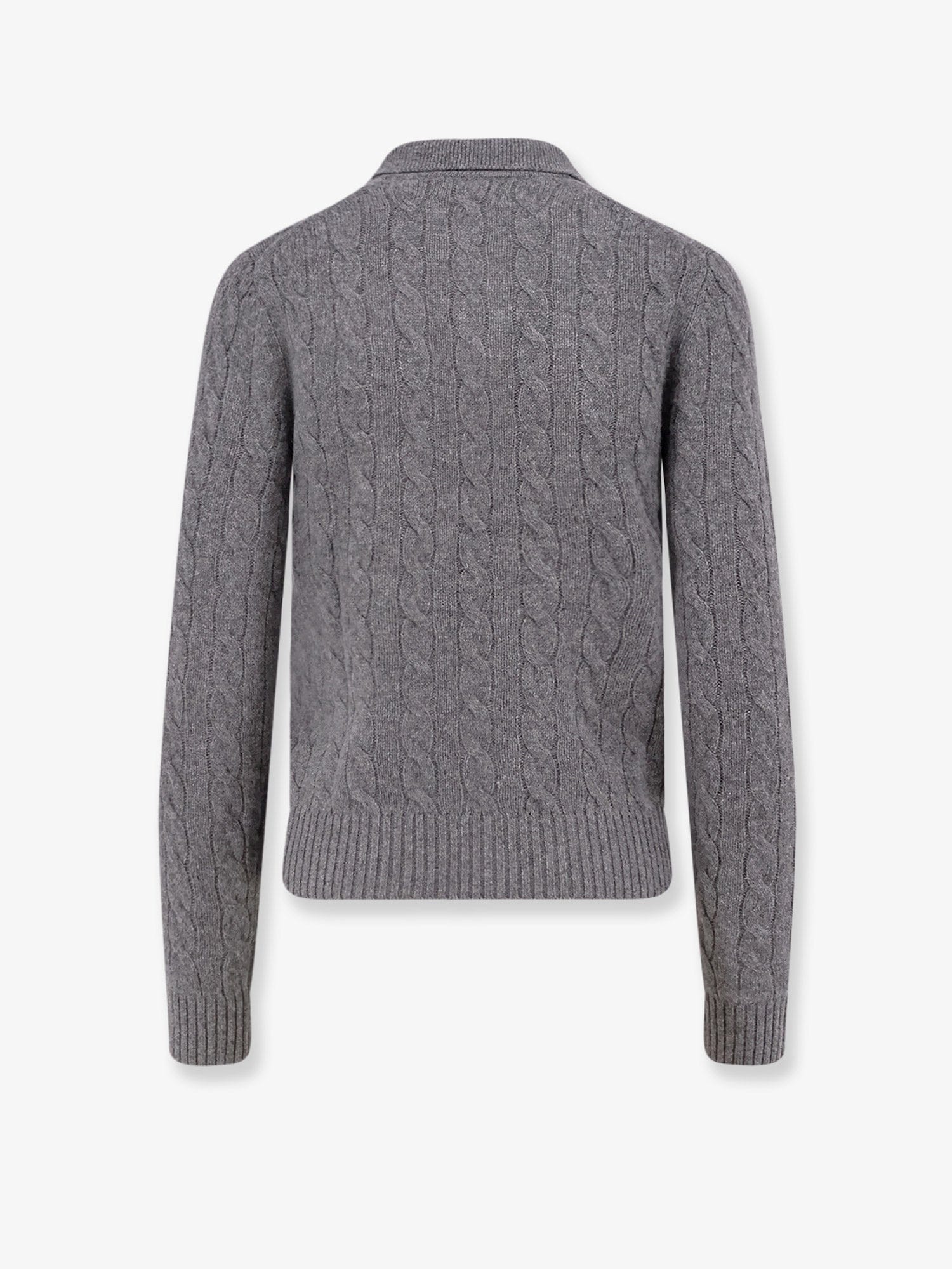 POLO RALPH Lauren Braided knit wool and cashmere polo shirt