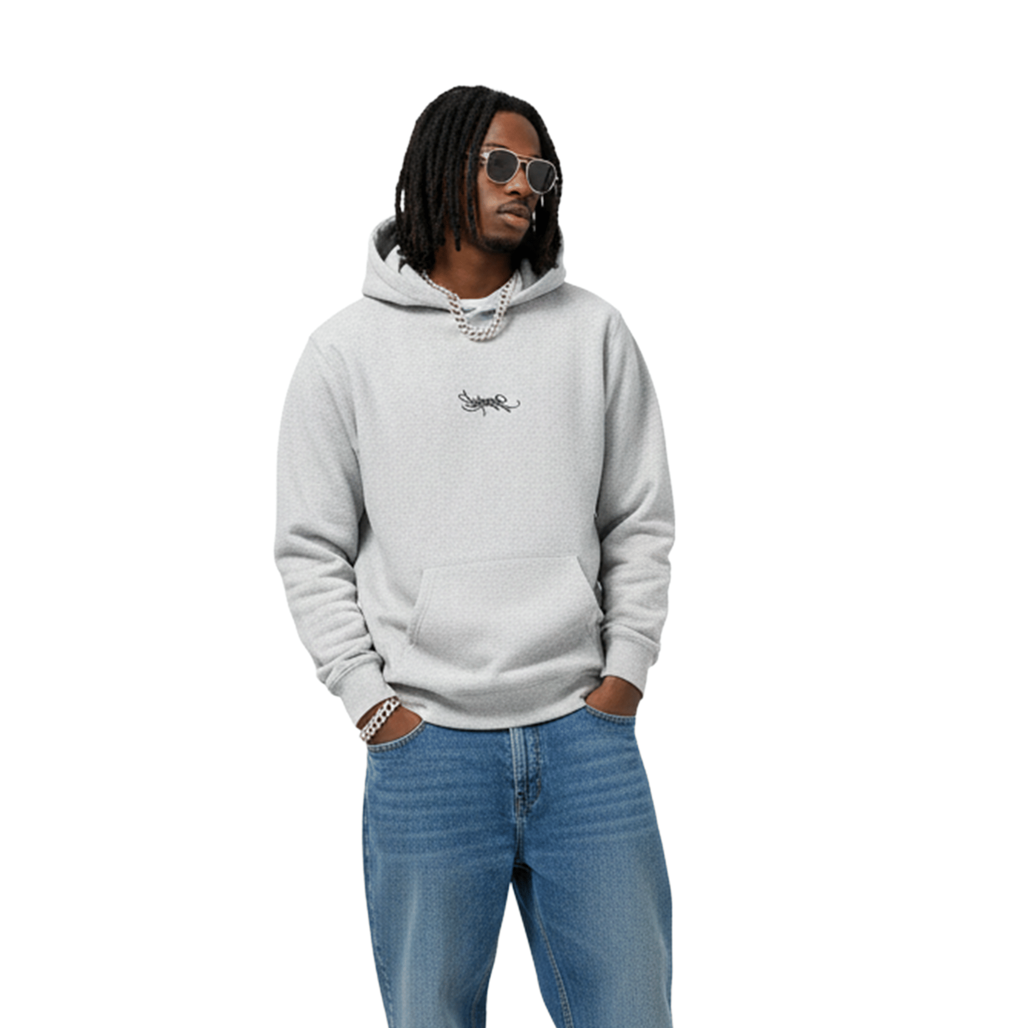 Supreme Tag Logo Hoodie Heather Grey (SS19)