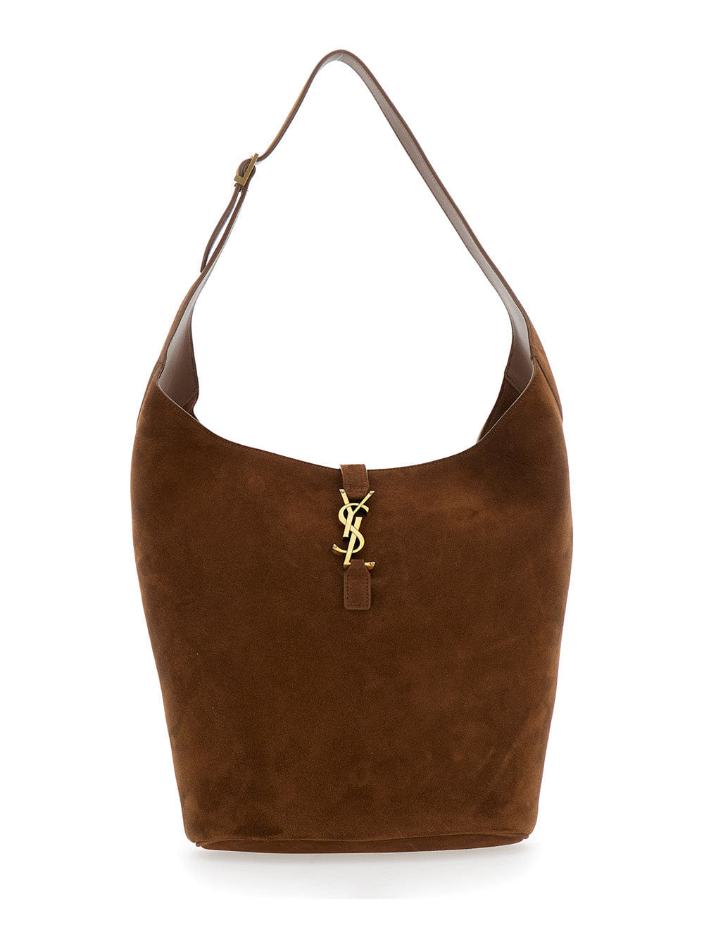 Saint Laurent Women Le 5 À 7 Brown Shoulder Bag With Hook Closure With Cassandre In Soft Leather Woman