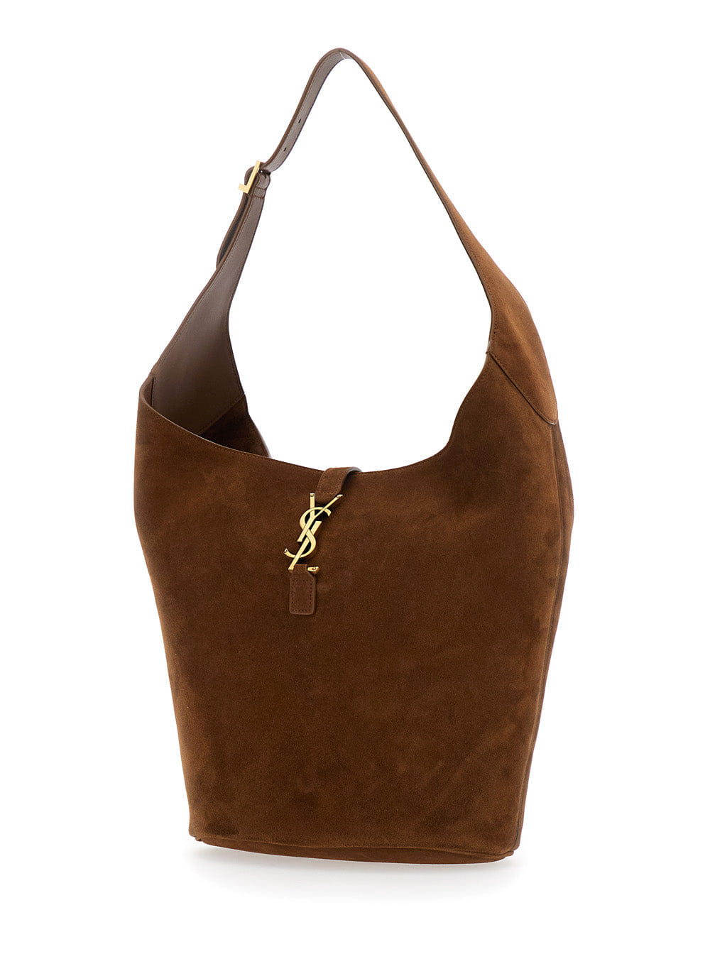 Saint Laurent Women Le 5 À 7 Brown Shoulder Bag With Hook Closure With Cassandre In Soft Leather Woman