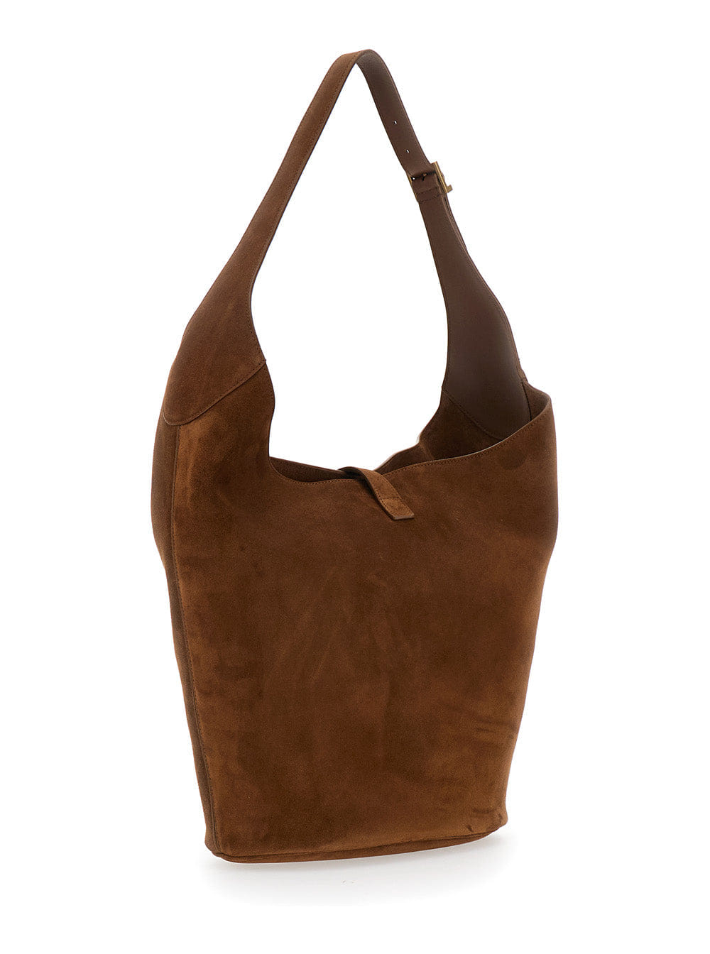 Saint Laurent Women Le 5 À 7 Brown Shoulder Bag With Hook Closure With Cassandre In Soft Leather Woman