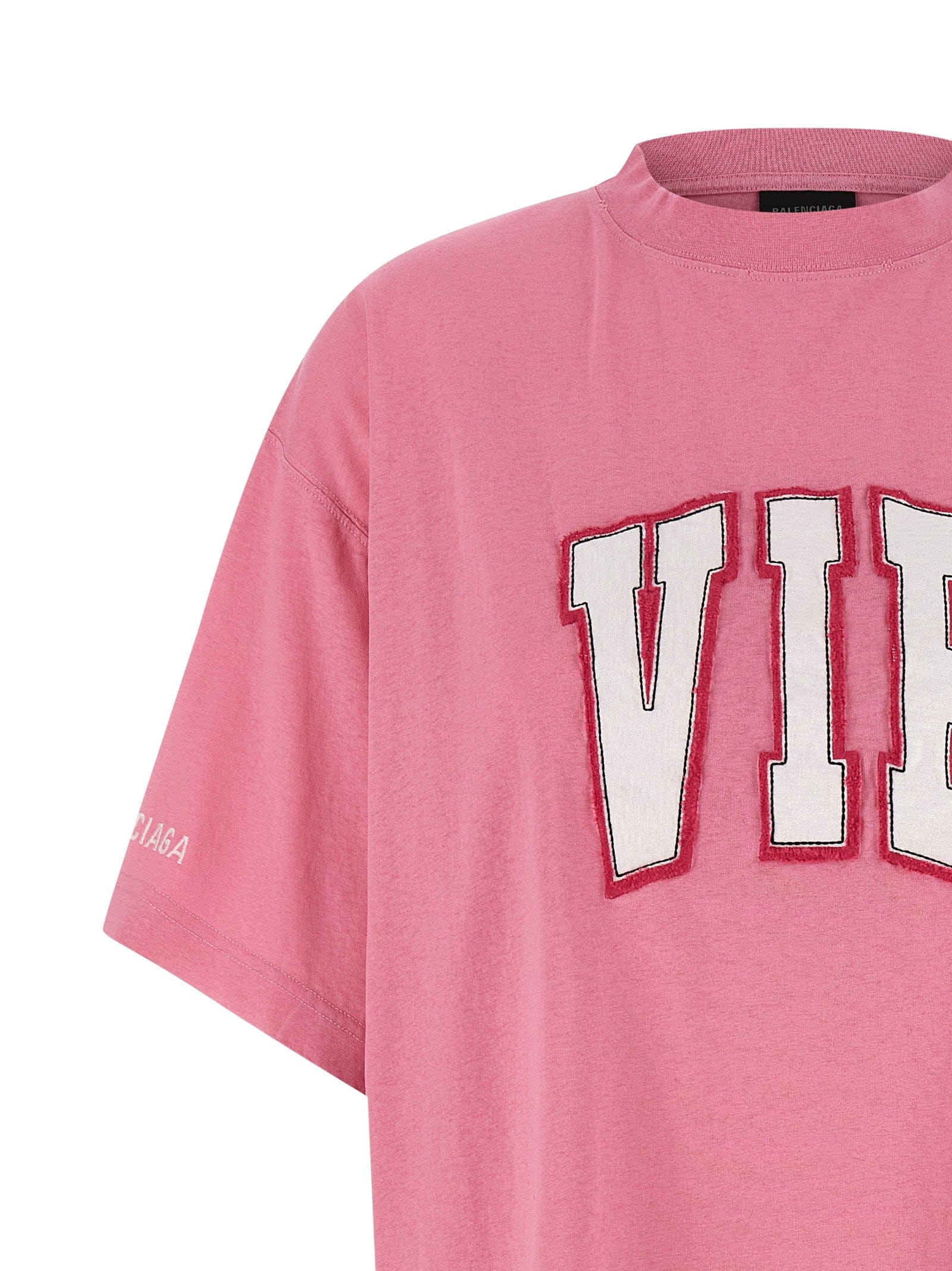 Balenciaga VIP Patch Appliqué T - Shirt — Pink