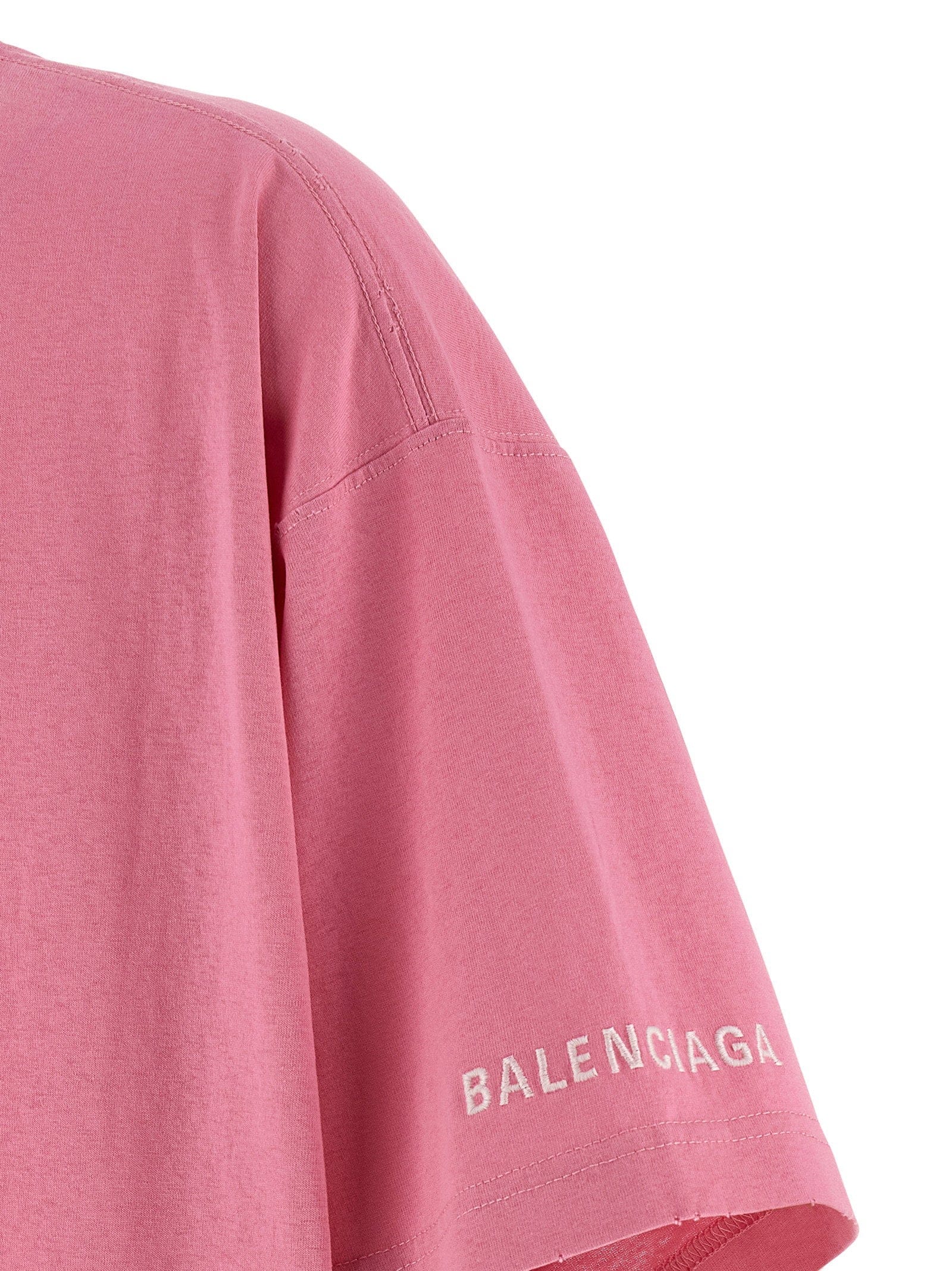 Balenciaga VIP Patch Appliqué T - Shirt — Pink