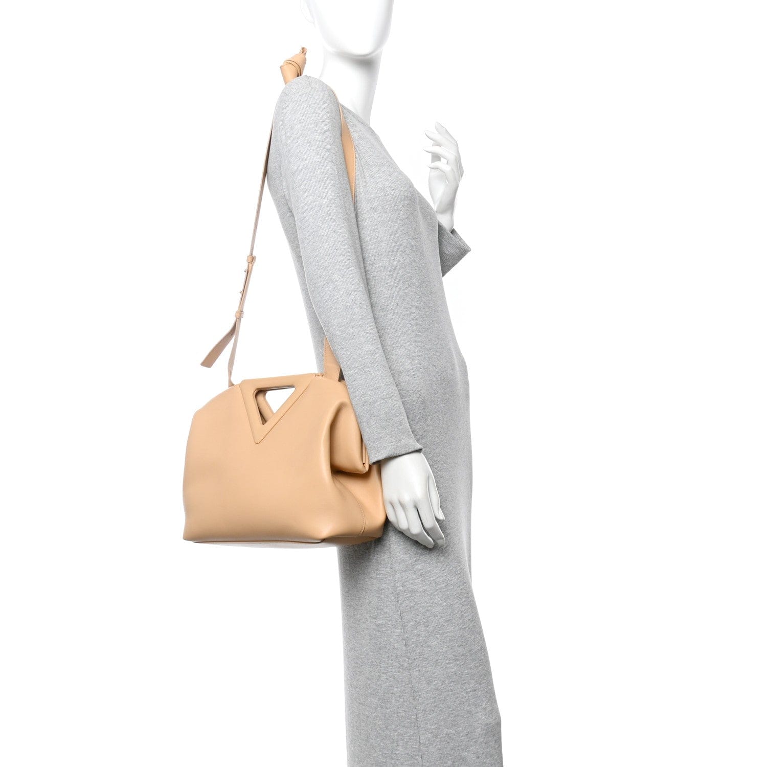 Bottega Veneta Calfskin Medium The Point Triangle Bag Almond