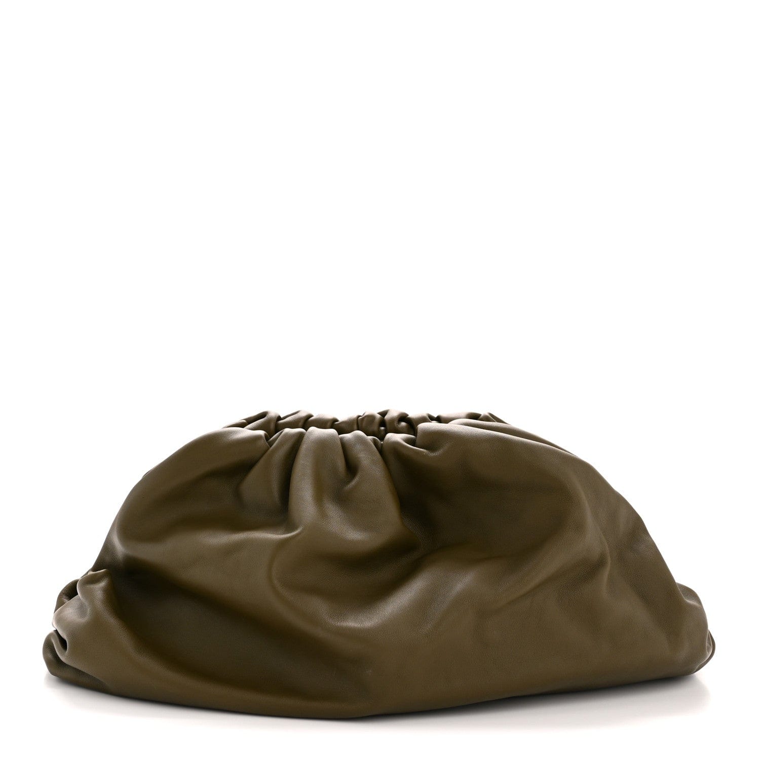 Bottega Veneta Smooth Butter Calf The Pouch Oversized Clutch Kaki Fondent