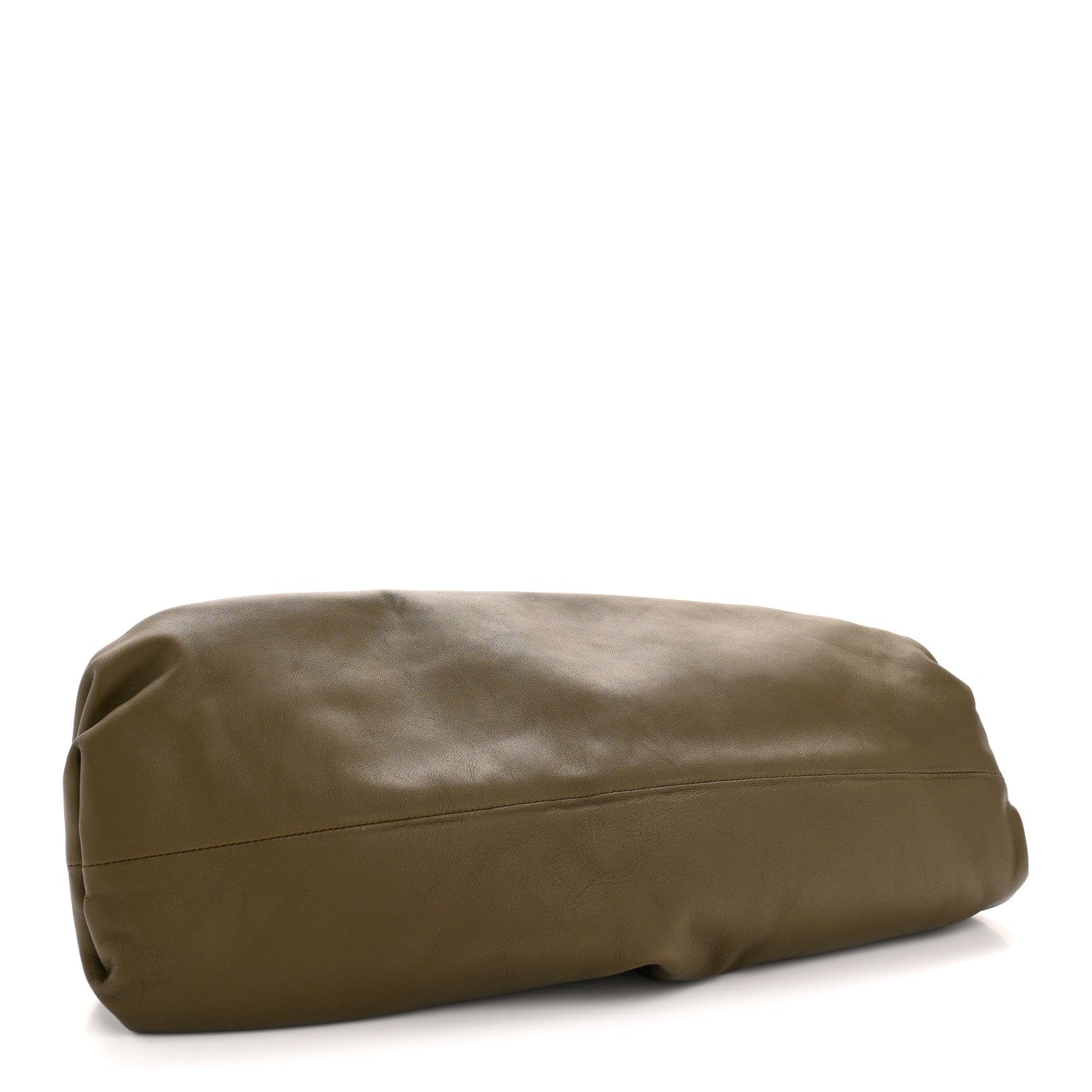 Bottega Veneta Smooth Butter Calf The Pouch Oversized Clutch Kaki Fondent