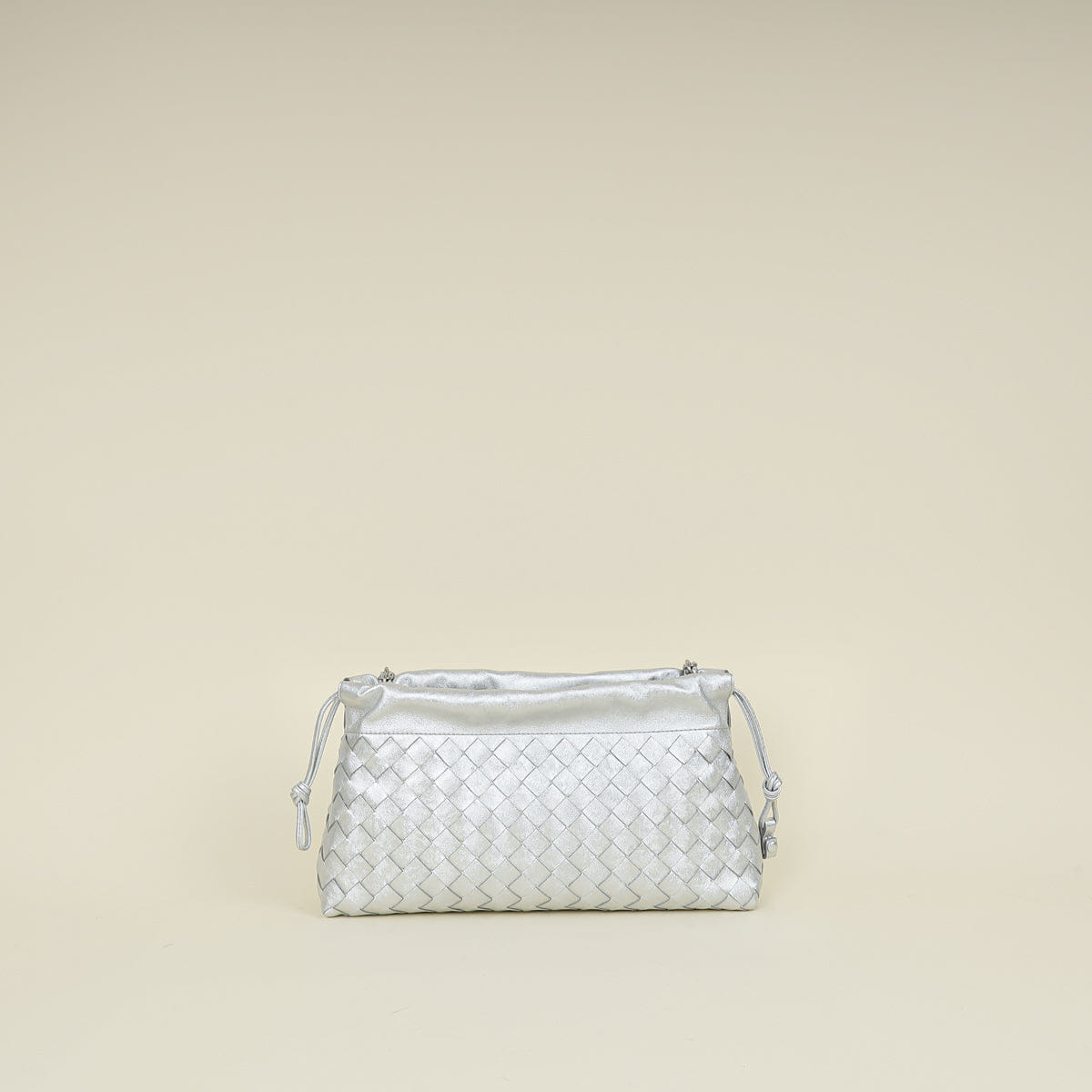 Bottega Veneta Metallic Silver Dustbag Notte Bag