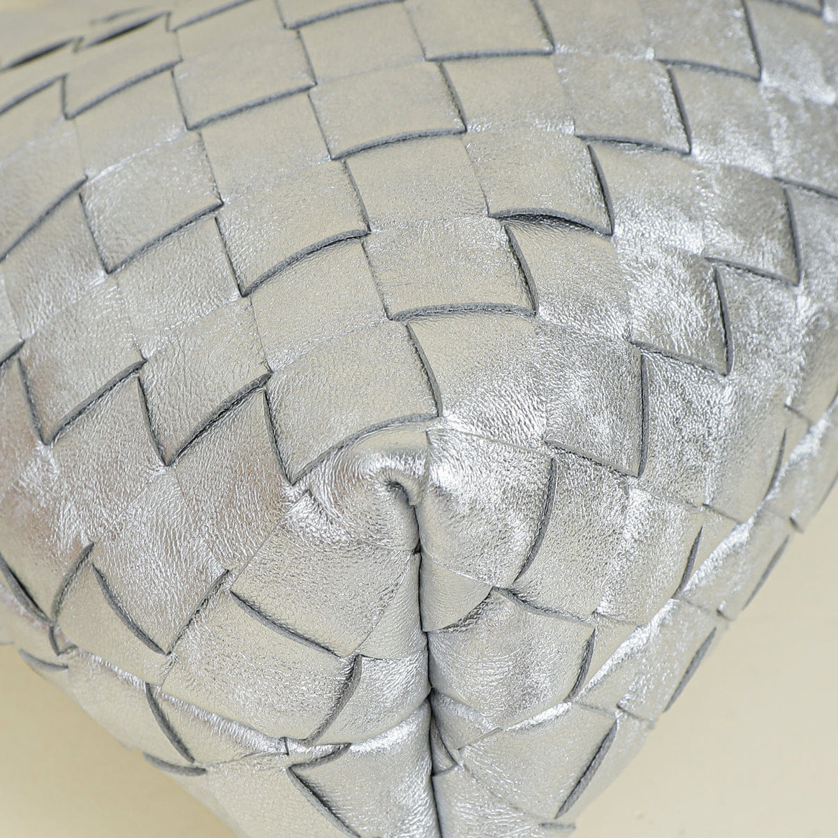Bottega Veneta Metallic Silver Dustbag Notte Bag