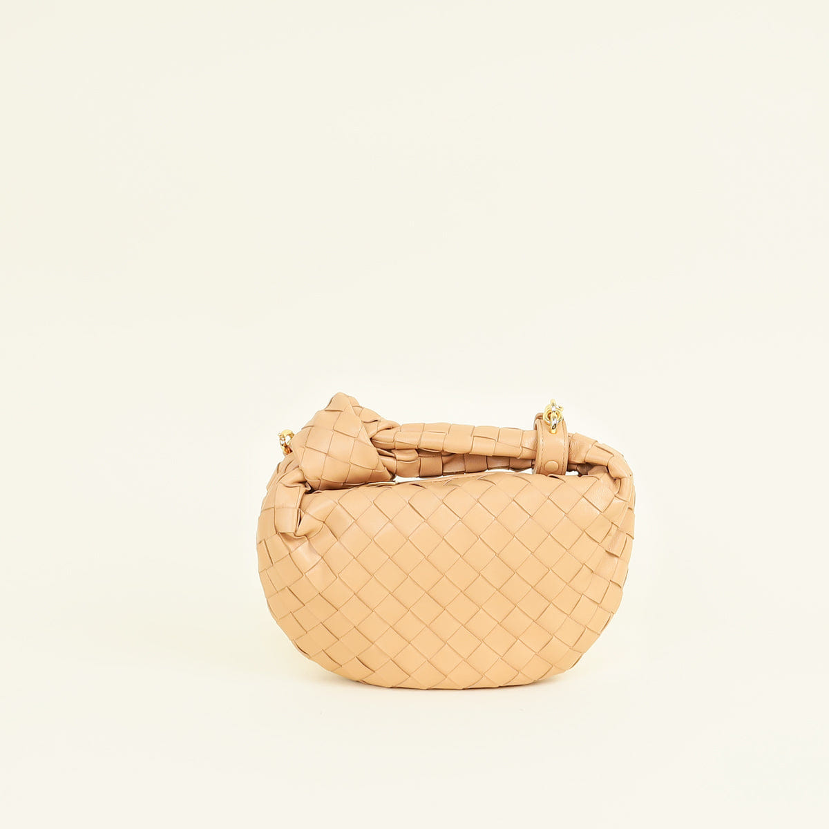 Bottega Veneta Beige Intrecciato Chain Mini Jodie Bag