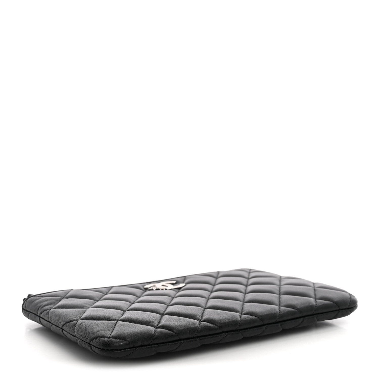 Chanel Lambskin Quilted Crystal Star Cosmetic Case Black