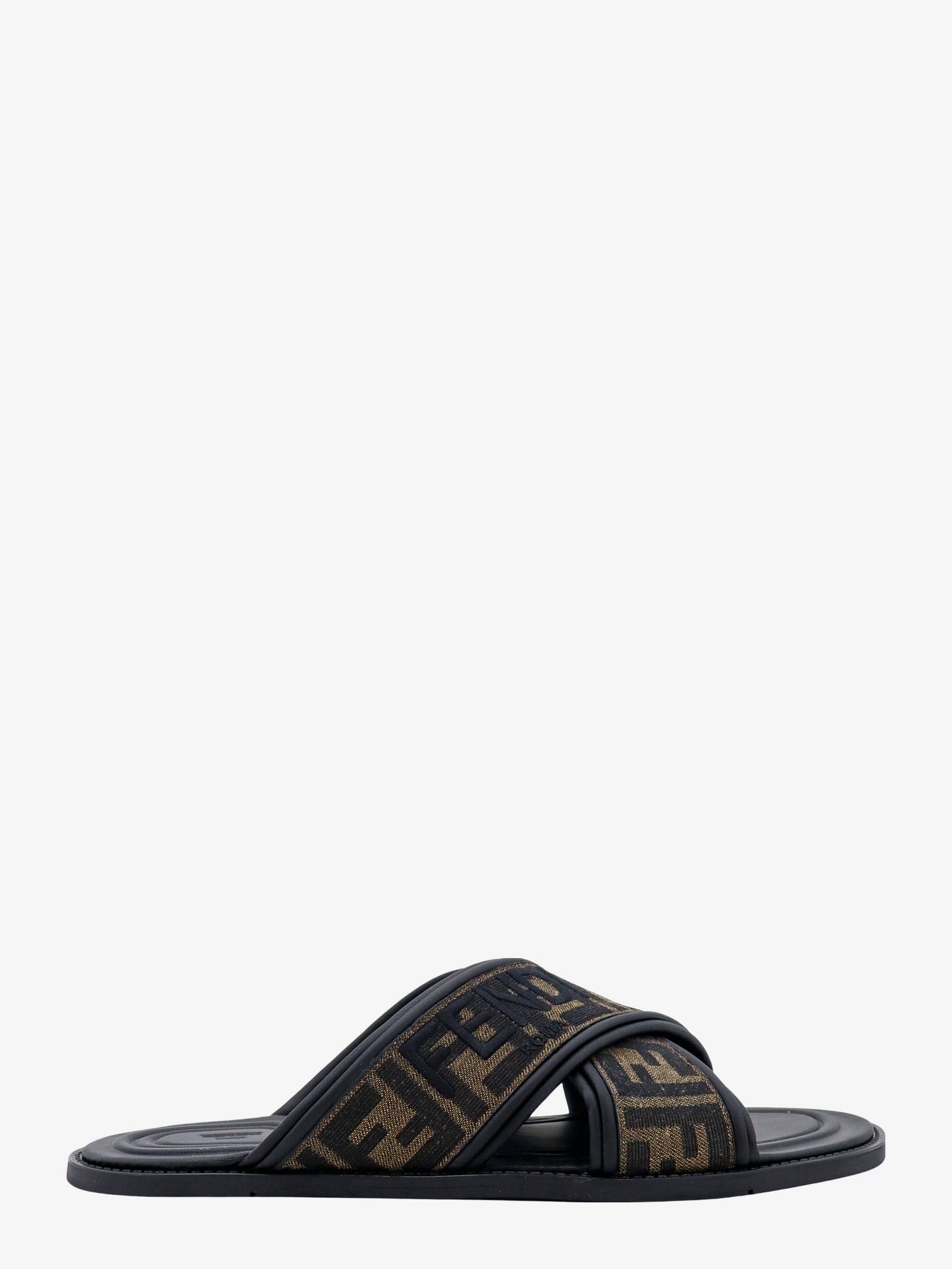 Fendi FF jacquard fabric sandals with embroidered logo
