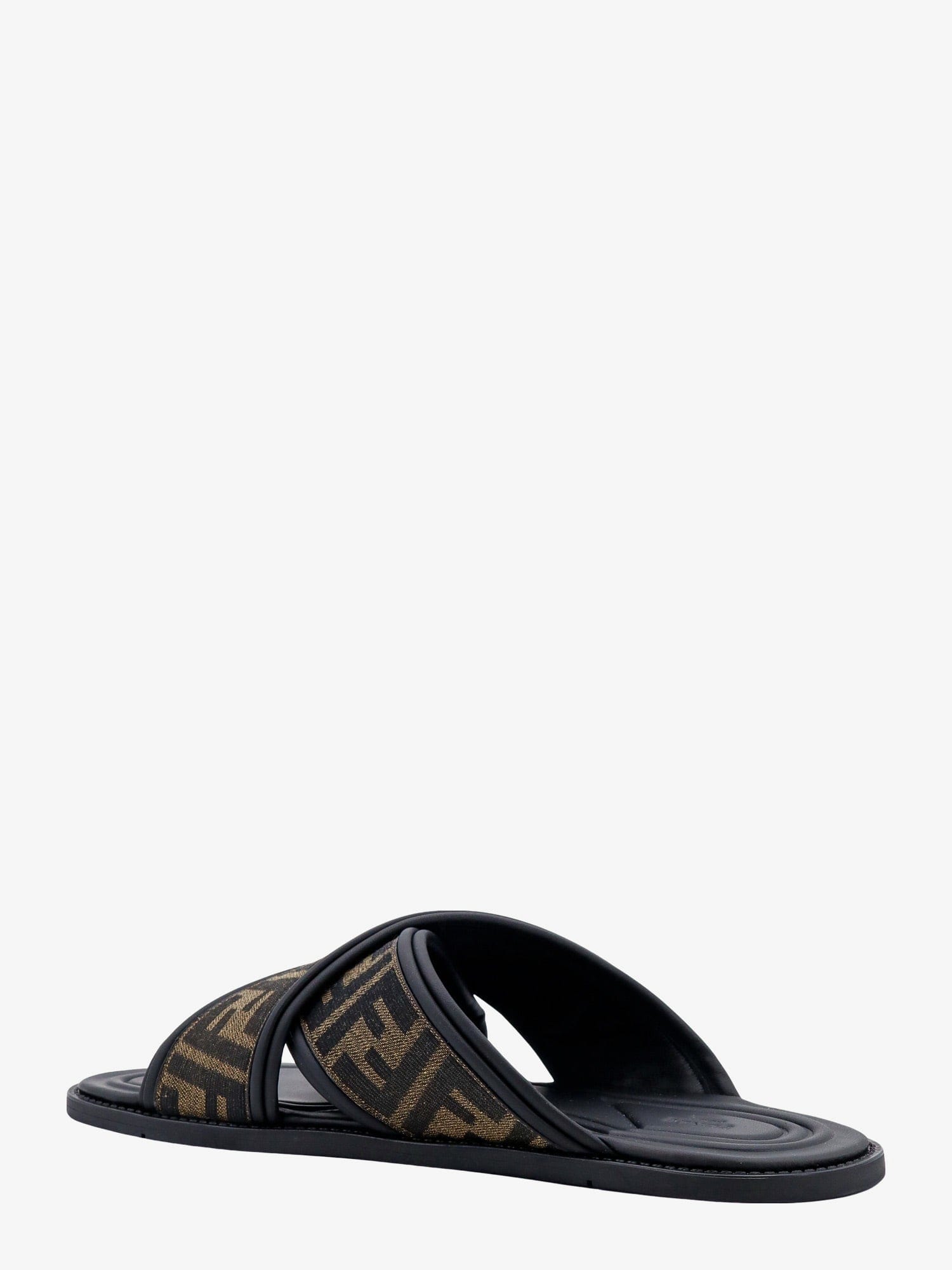 Fendi FF jacquard fabric sandals with embroidered logo